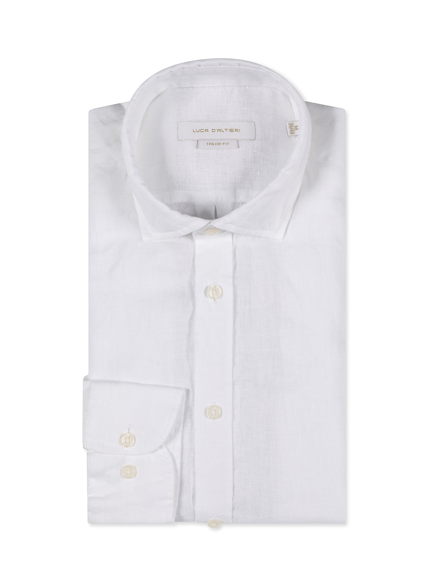 Camicia tailor fit in lino, Bianco, large image number 2
