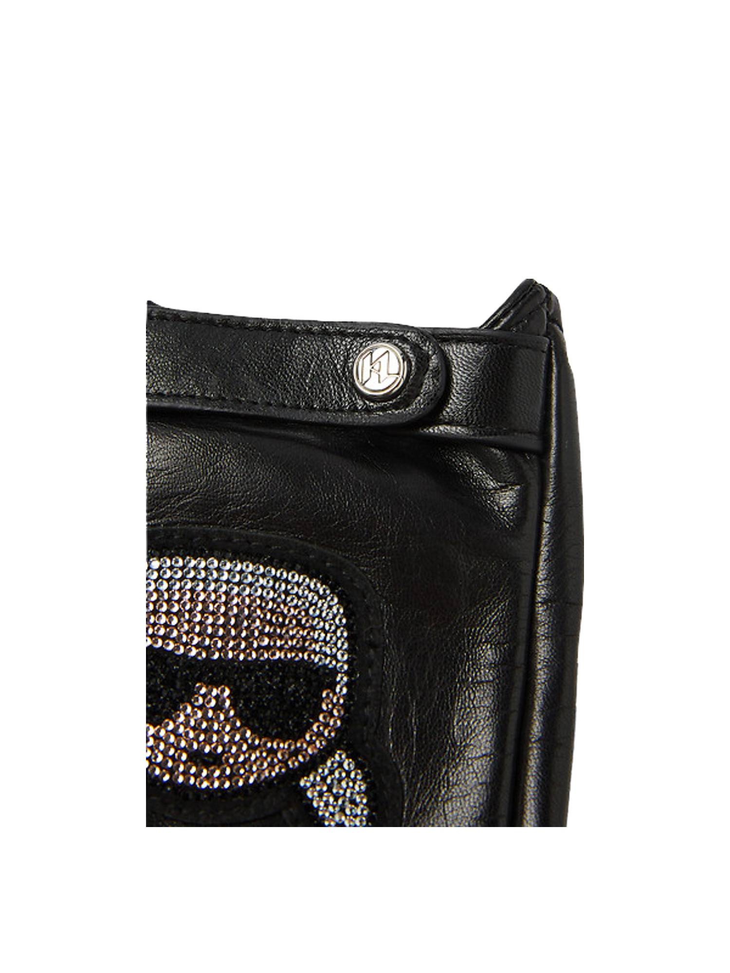 Karl Lagerfeld - K/ikonik guanti karl senza dita con strass, Black, large image number 2