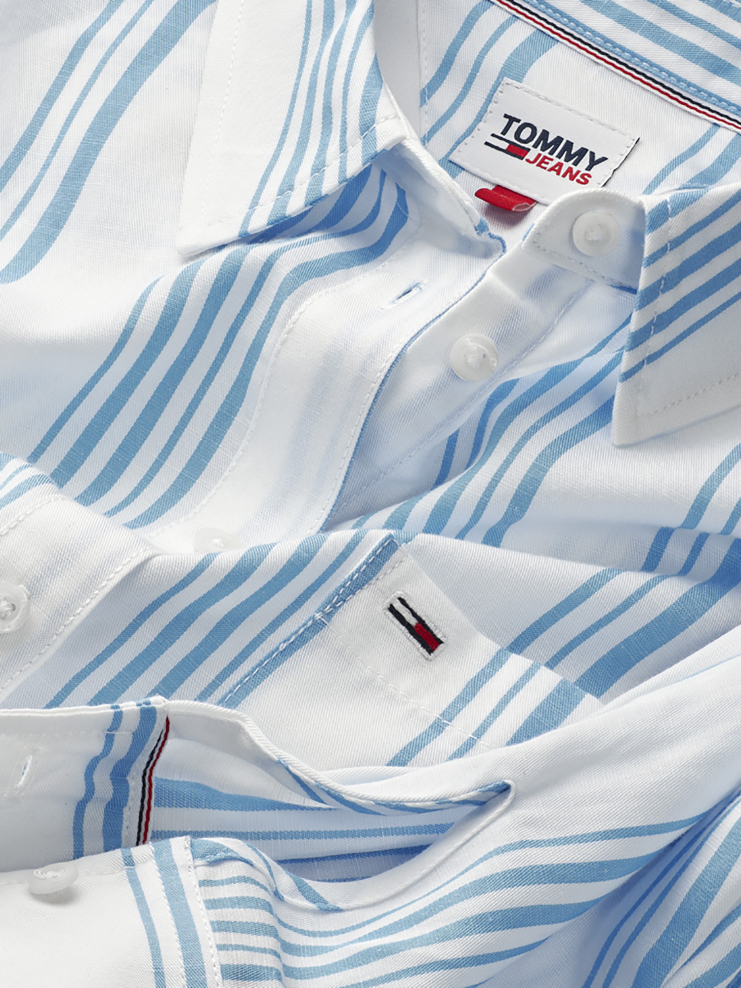 Striped print shirt, Light Blue, large image number 2