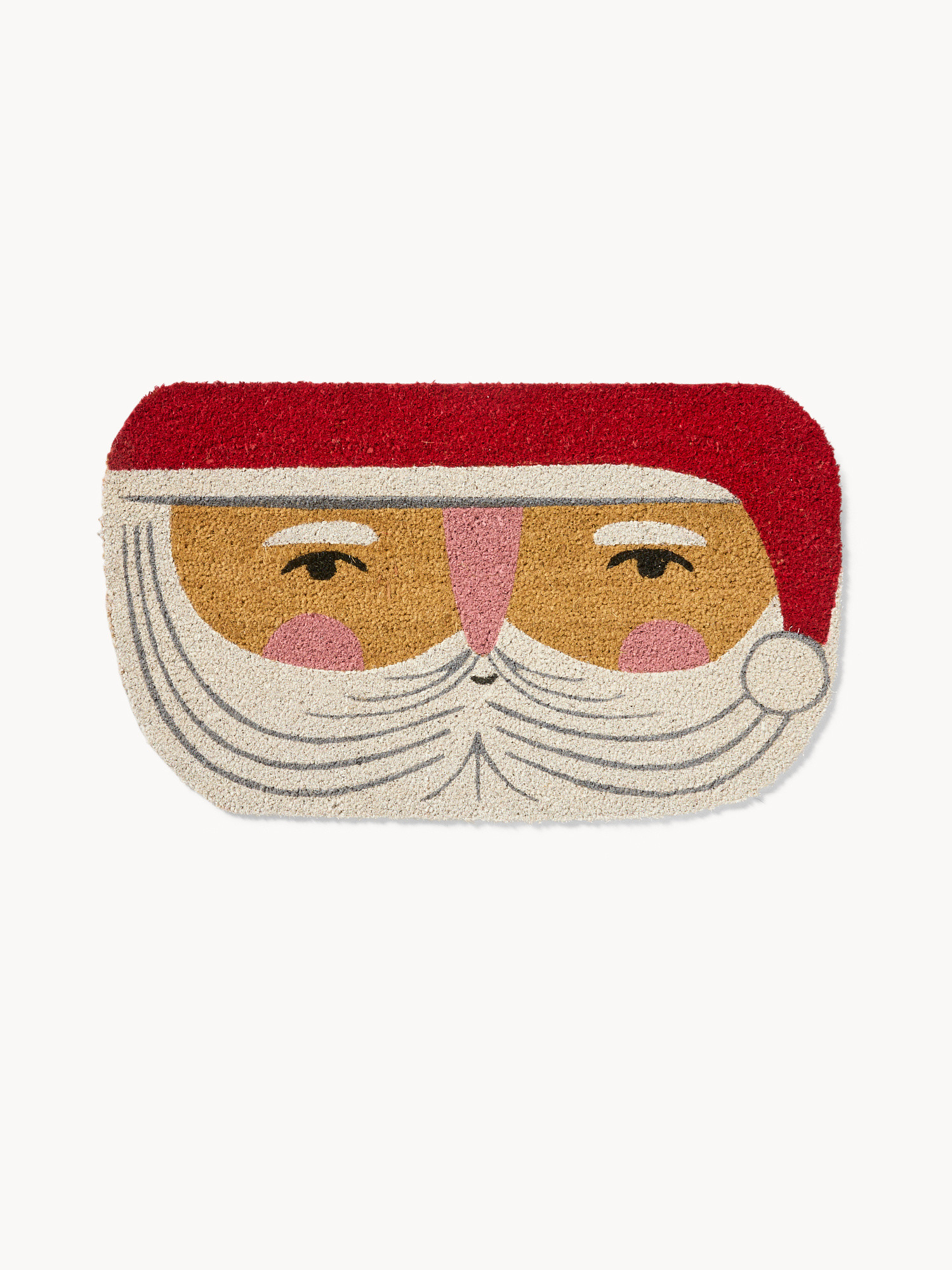Zerbino in cocco sagomato con stampa Babbo Natale, Multicolor, large image number 0