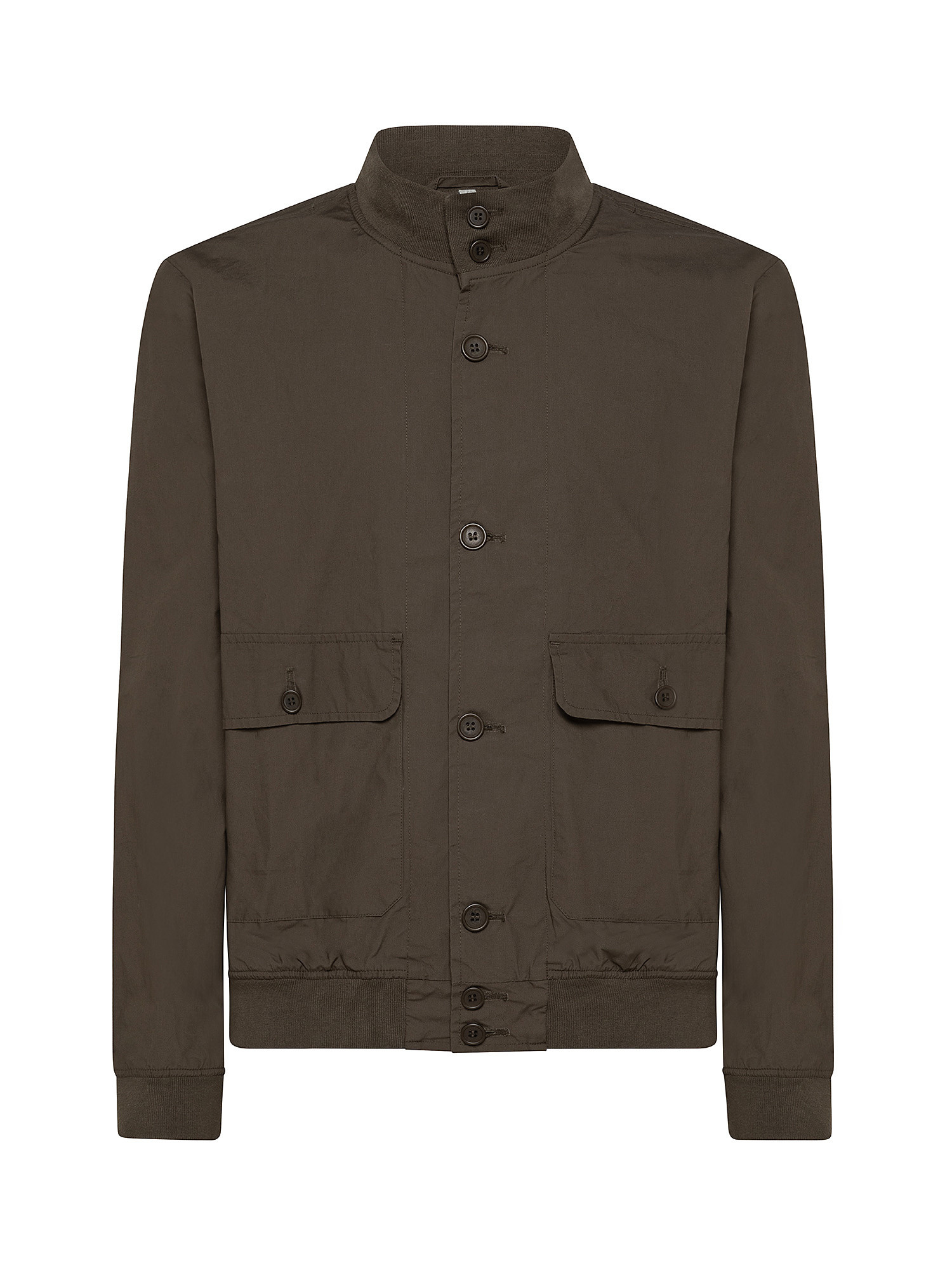 Solid color cotton jacket, Brown, large image number 0