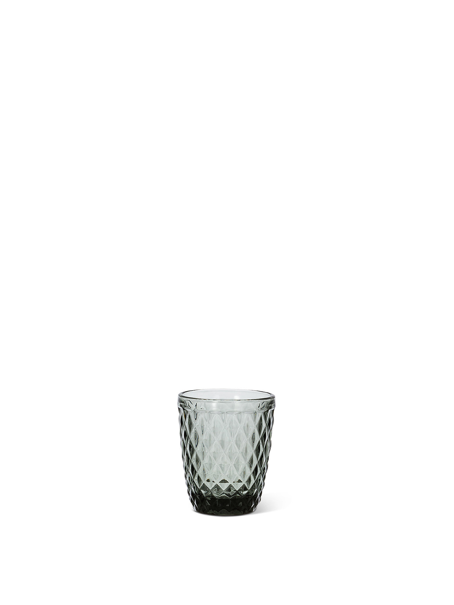 Bicchiere vetro effetto diamante, Grigio, large image number 0
