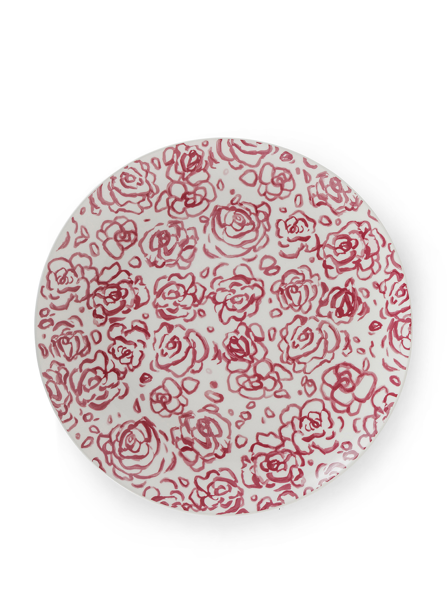 Serving plate in new bone china with roses decoration, White, large image number 0