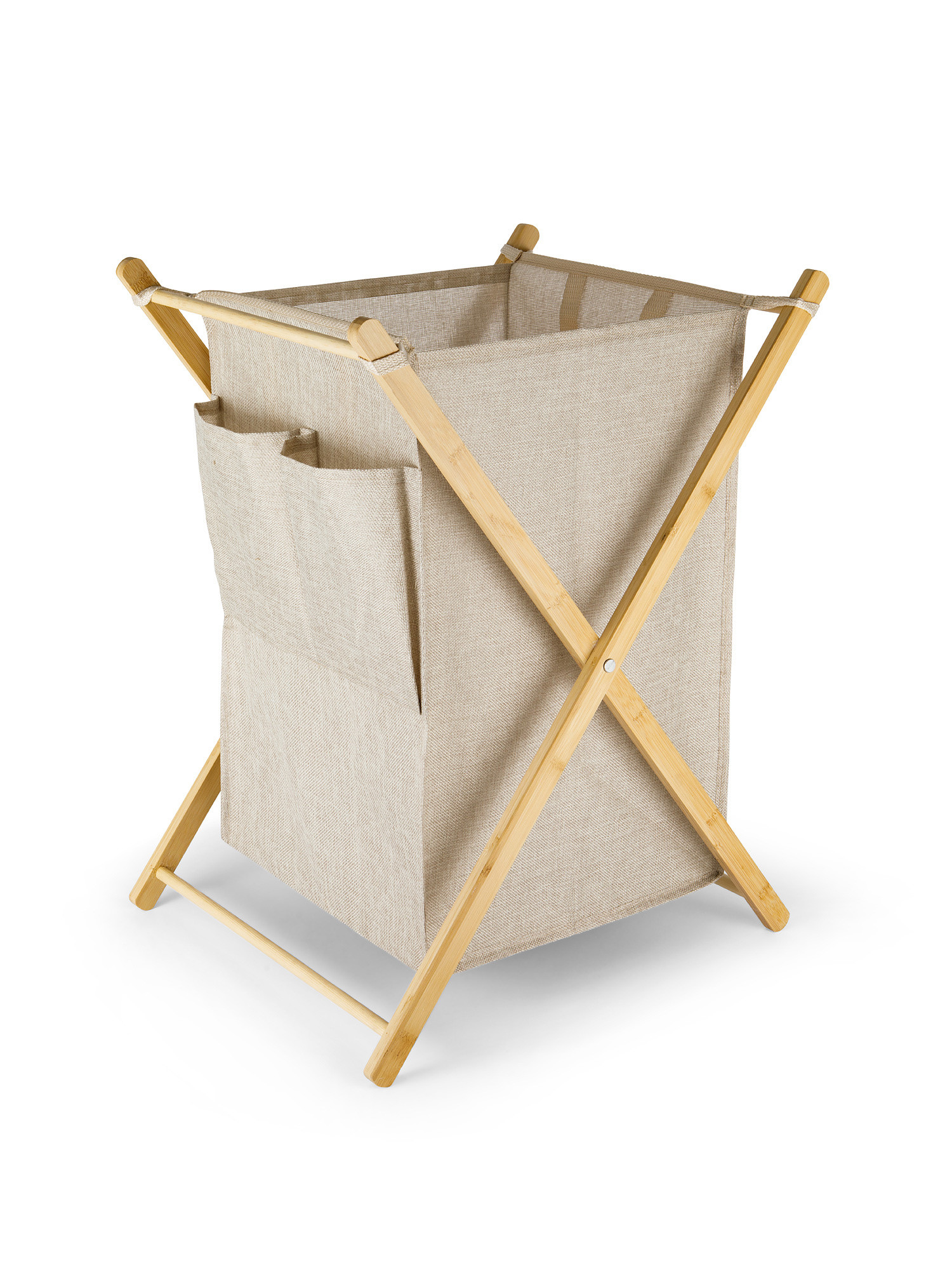 Foldable fabric laundry basket, Light Beige, large image number 0