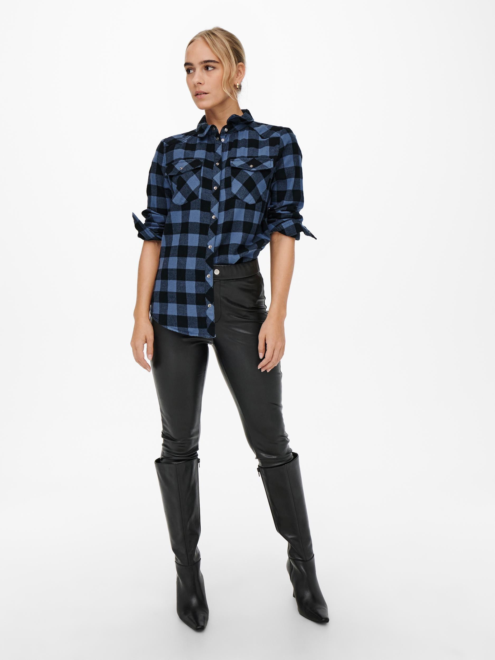 shirt with checked pattern, Blue, large image number 5