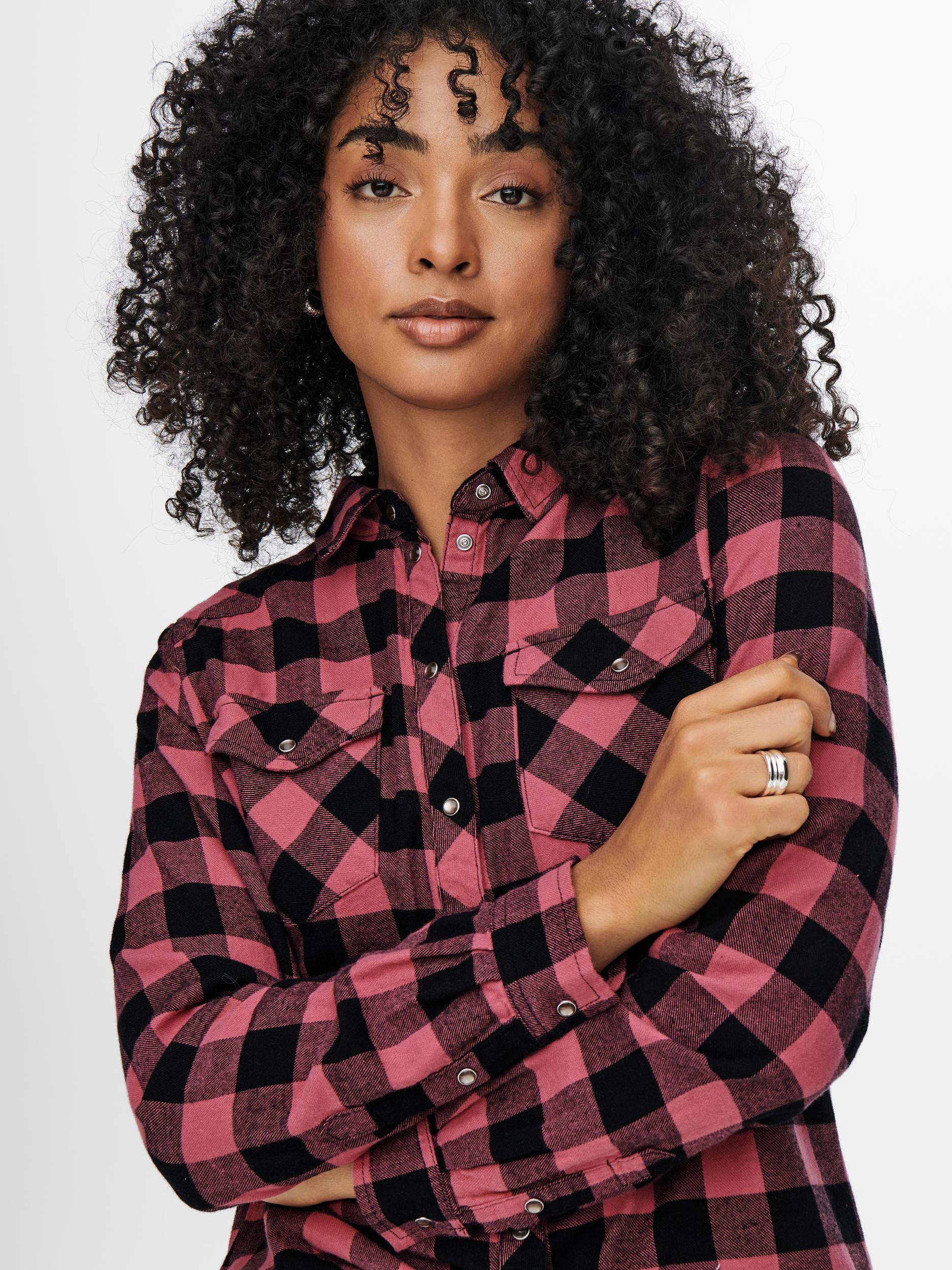 shirt with checked pattern, Dark Pink, large image number 2