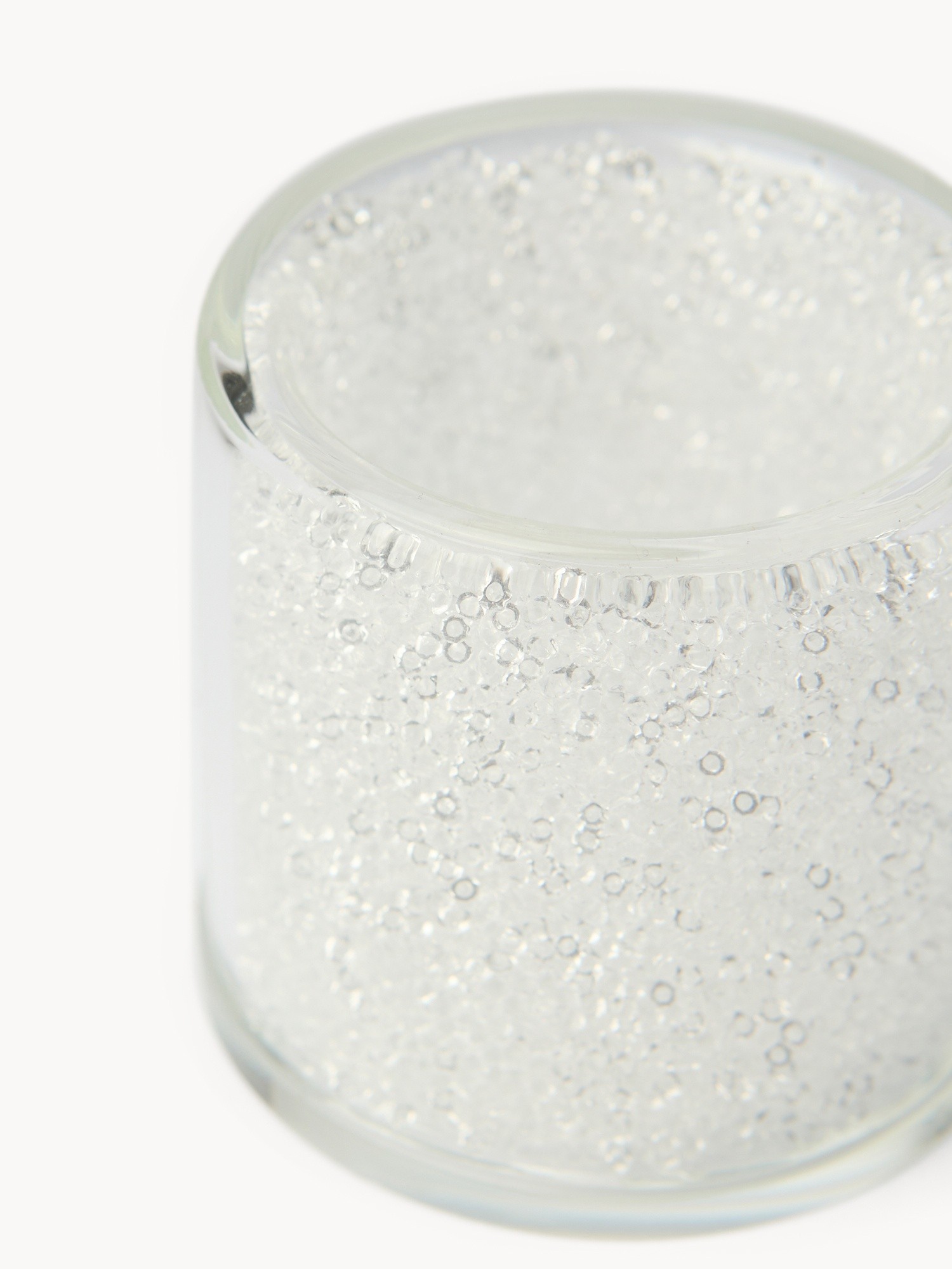 Portacandela in vetro con pailletes, Trasparente, large image number 1