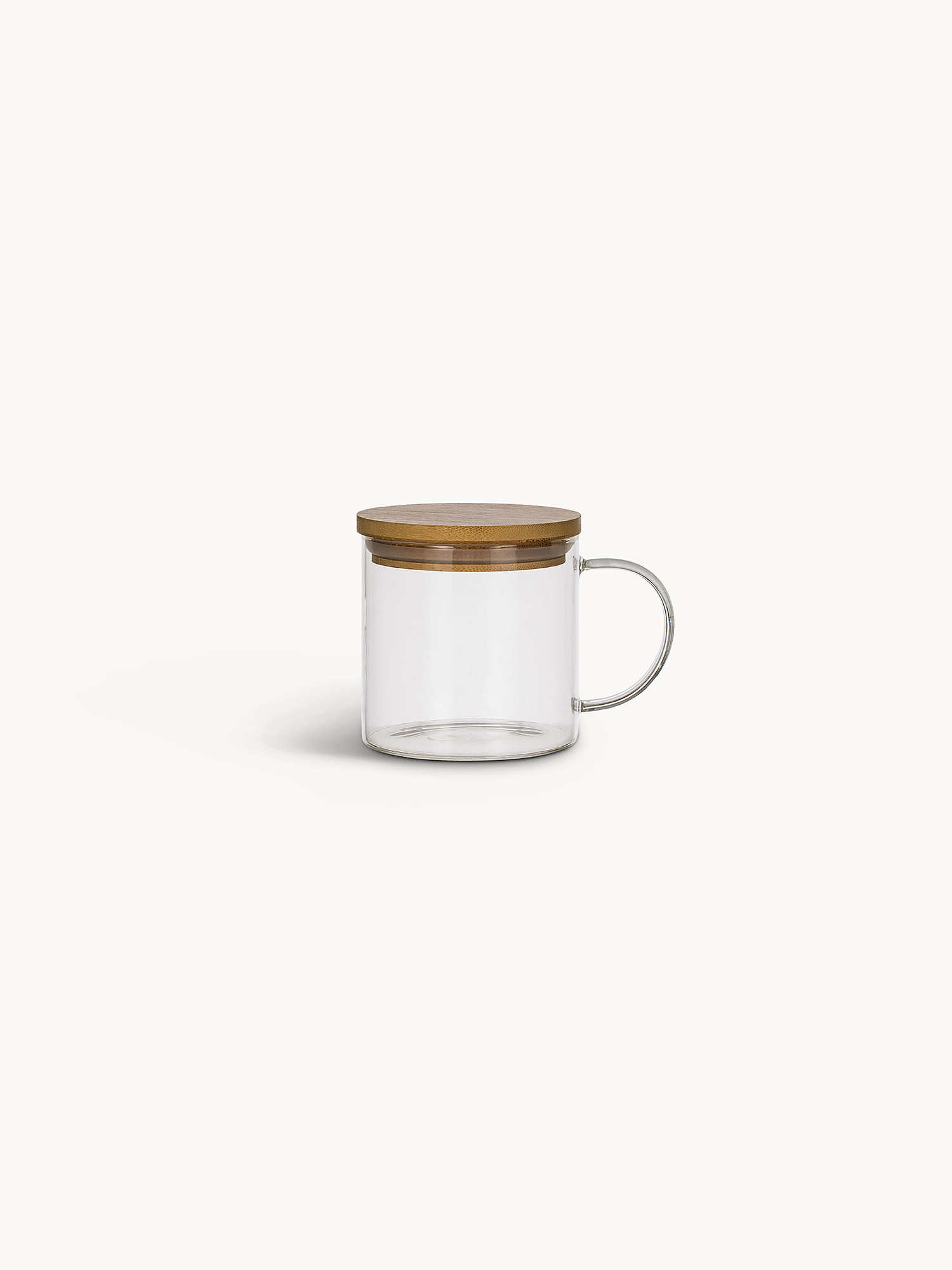 Mug in vetro borosilicato con tappo, Trasparente, large image number 0