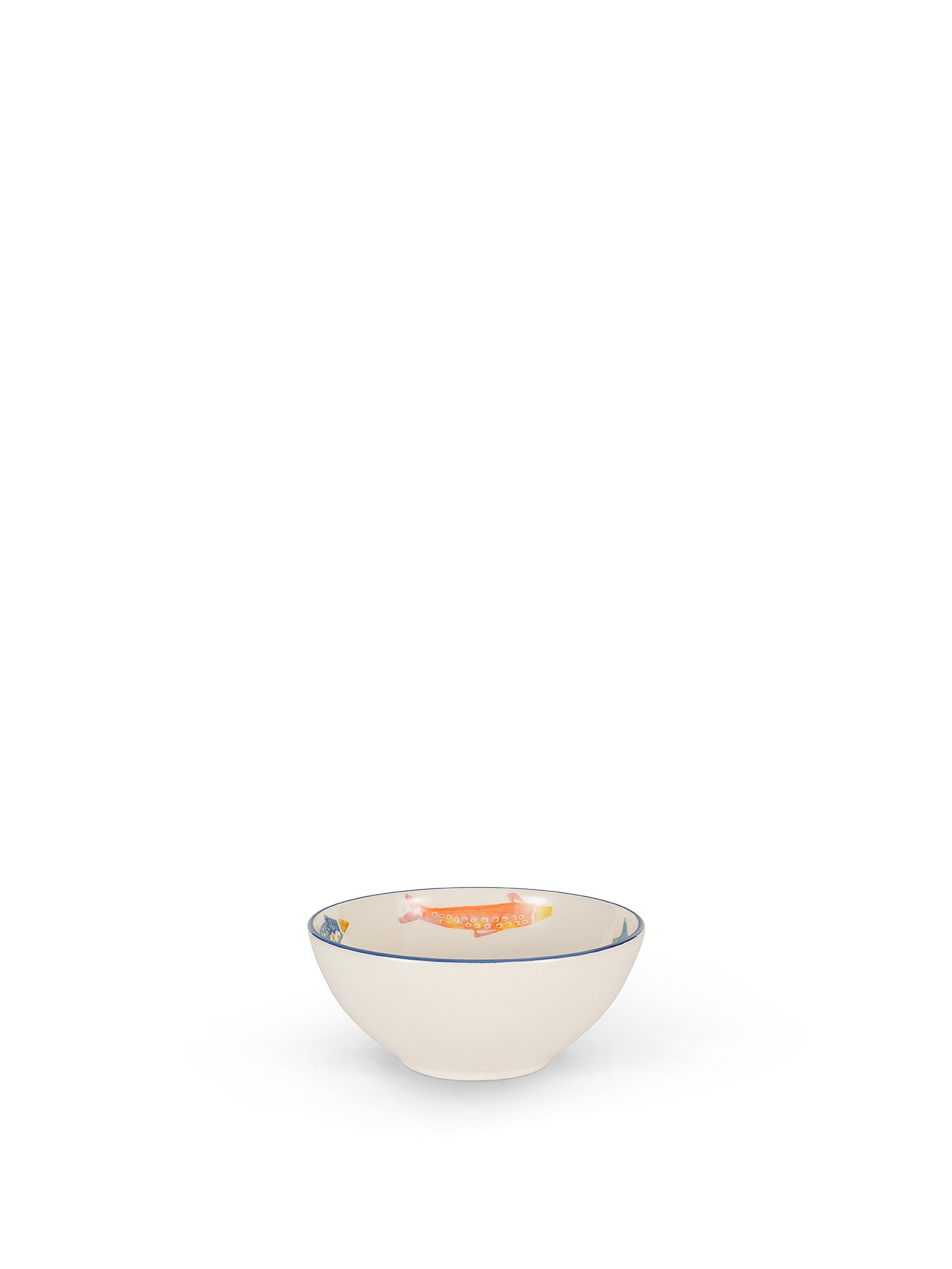 Ceramic bowl with fish decoration, White, large image number 0