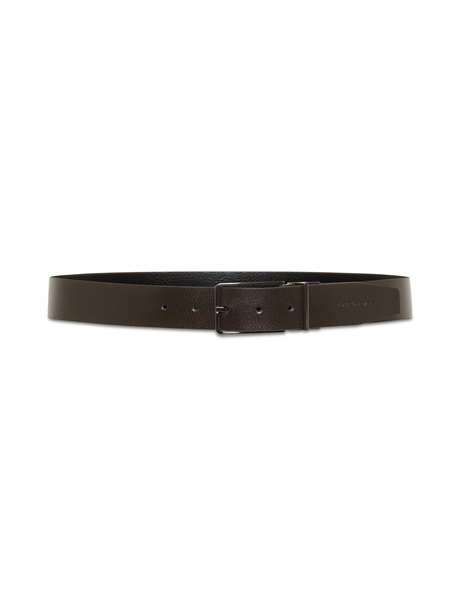 Emporio Armani - Reversible reindeer-effect leather belt, Brown, large image number 1