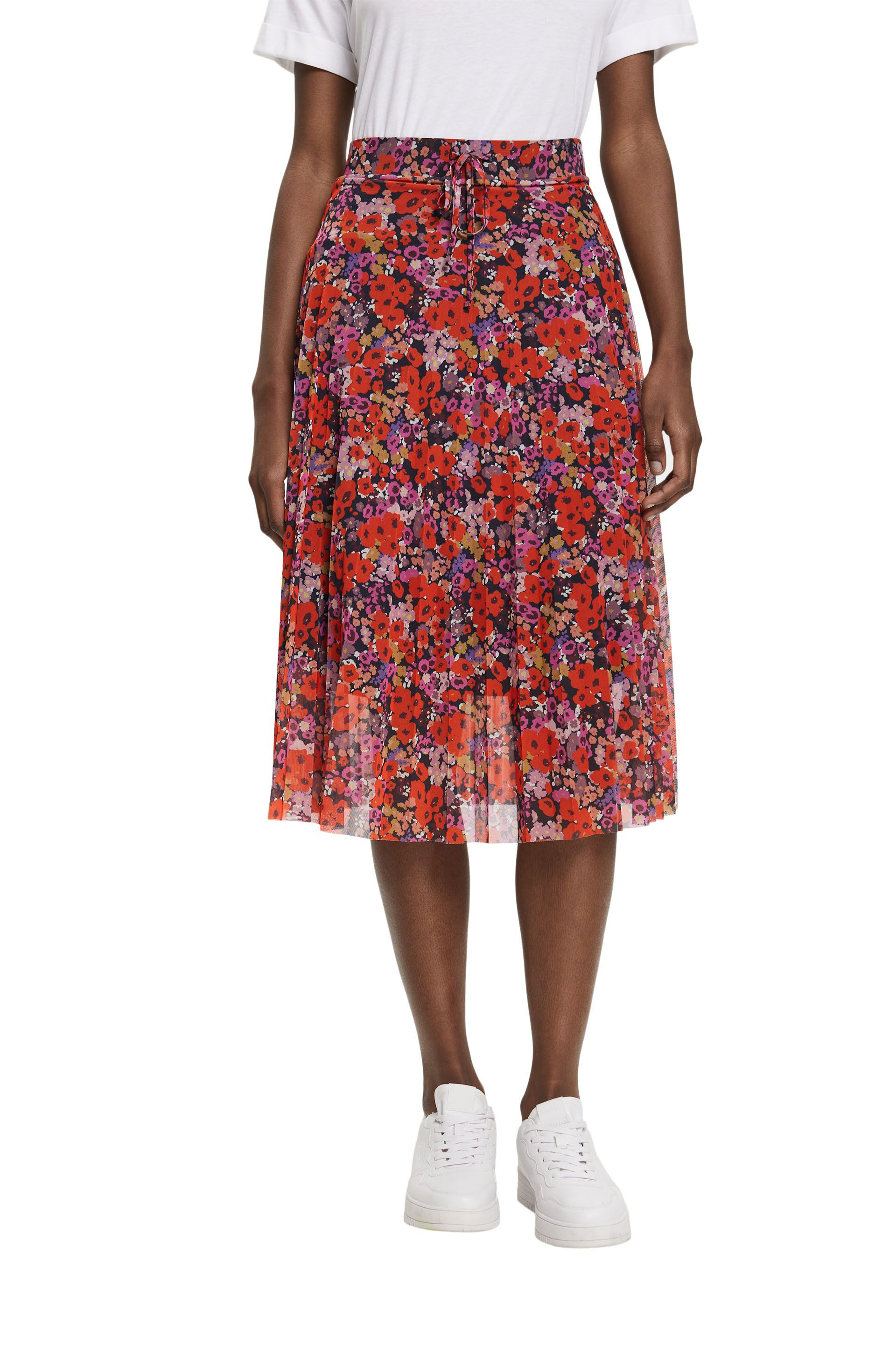 Esprit - Floral pleated skirt, Multicolor, large image number 2
