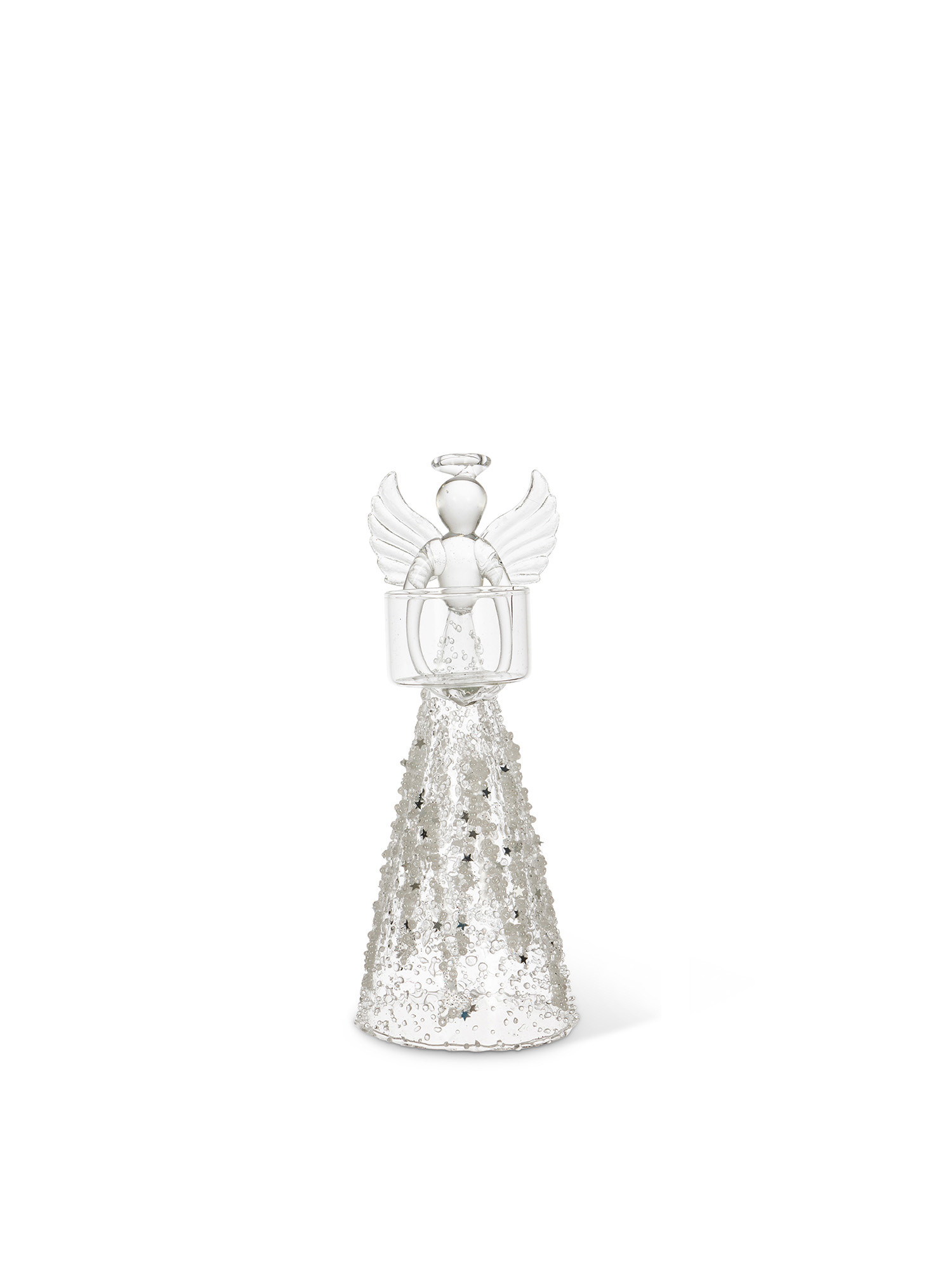 Decorative glass angel with t-light holder, Transparent, large image number 0