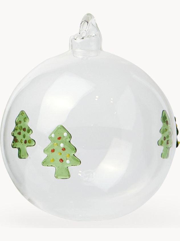 Glass sphere with mini gingerbread decorations