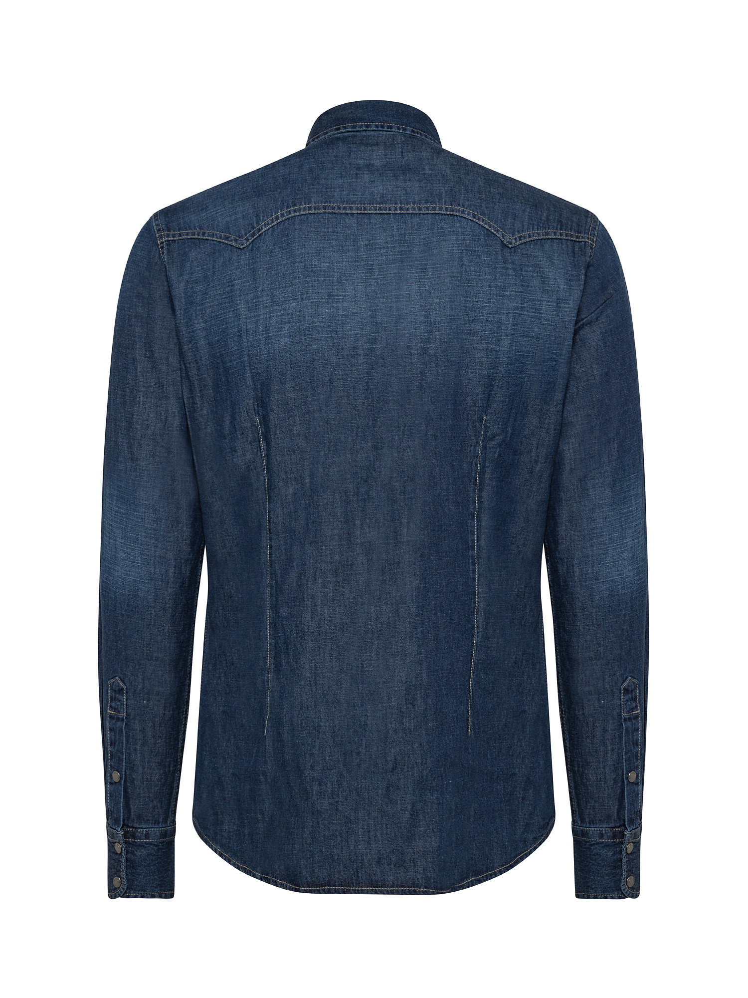 Camicia elasticizzata in denim leggero, Blu, large image number 1