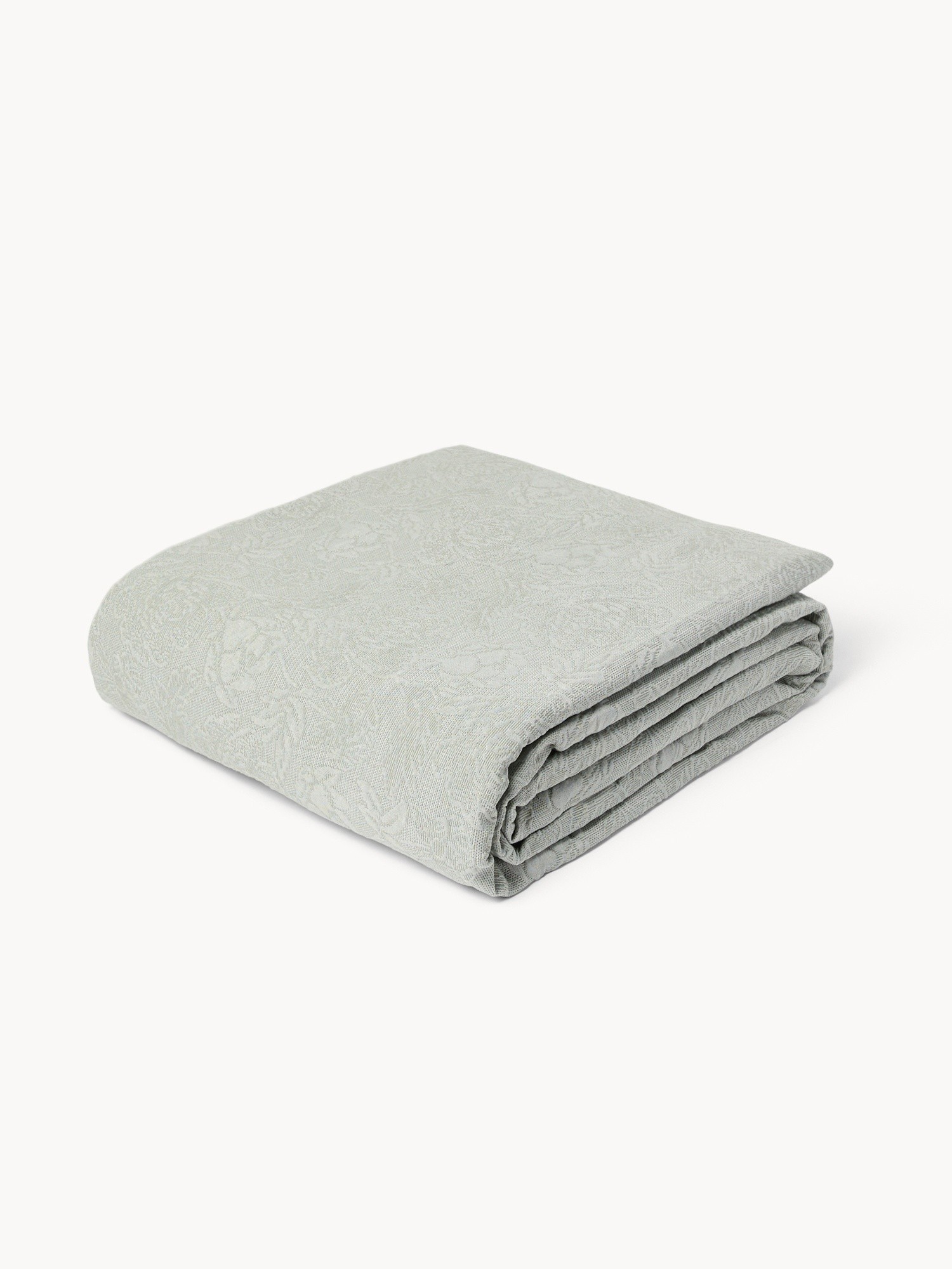 Solid Floral Cotton Blend Bedspread - Discounted Price, Green, large image number 0