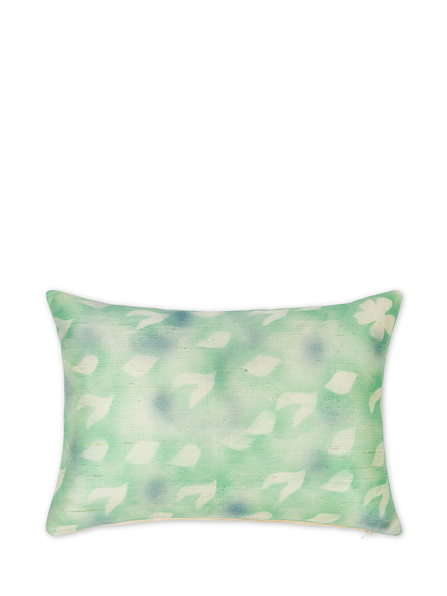 Ikat print silk cushion 35x50cm, Teal, large image number 0