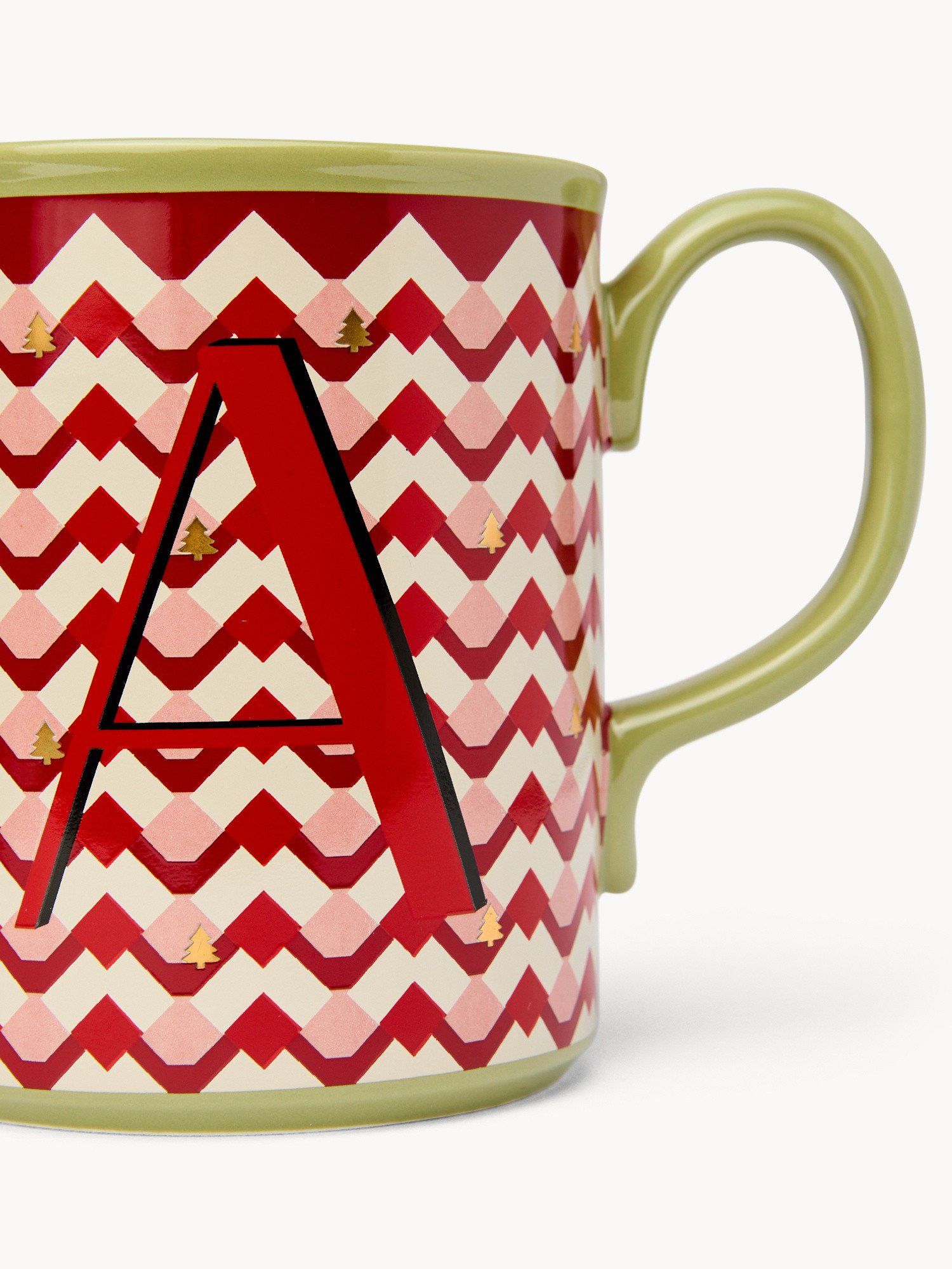 Mug in ceramica lettera A, Rosso, large image number 1