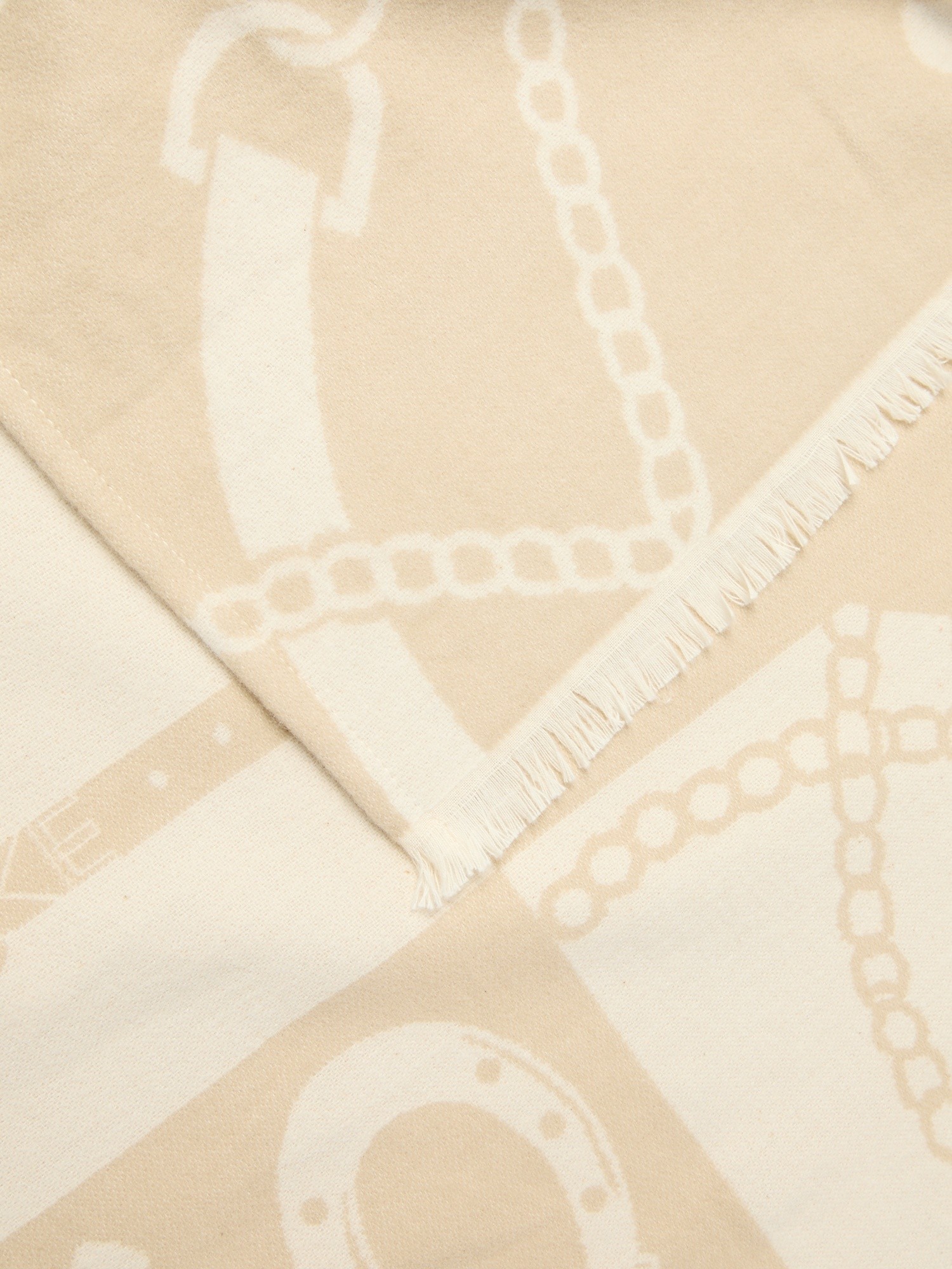 Plaid in cotone cardato fantasia corde - Prezzo di lancio, Beige, large image number 1