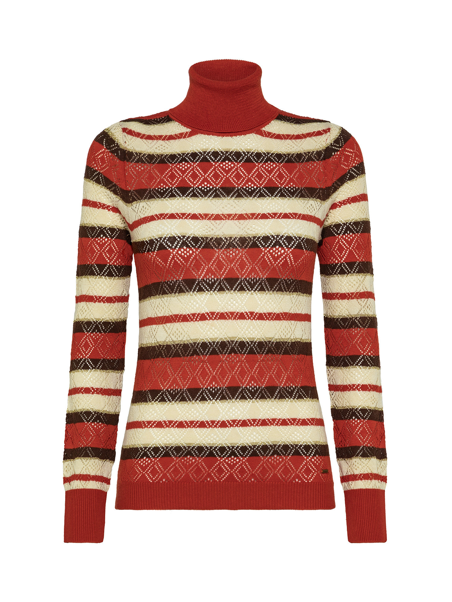 Striped turtleneck sweater, Multicolor, large image number 0