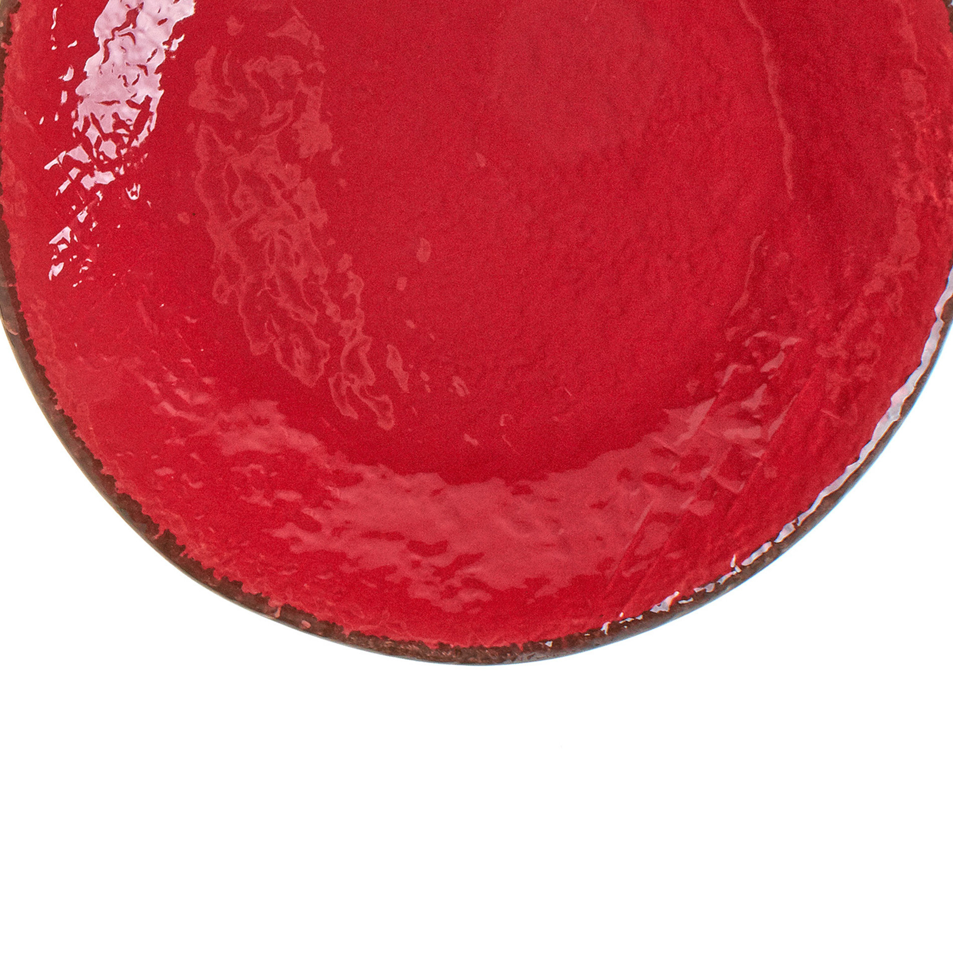 Piatto frutta ceramica artigianale Preta, Rosso, large image number 2