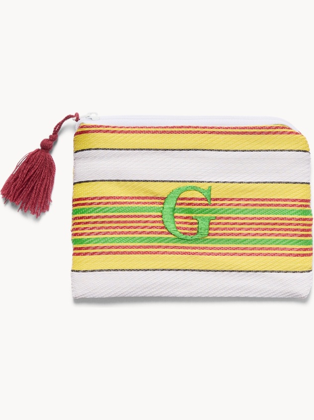 Pochette con lettera ricamata G