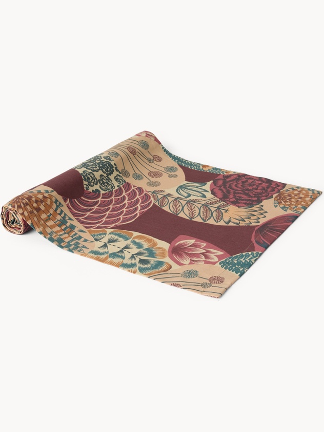 Runner in panama di puro cotone con stampa cactus - Prezzo di lancio