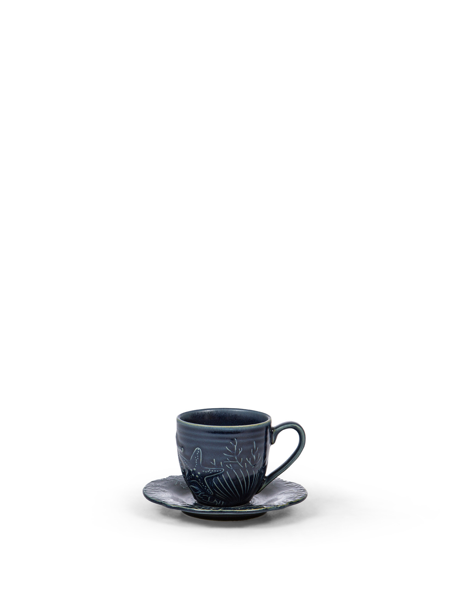 Blue porcelain coffee cup, Dark Blue, large image number 0