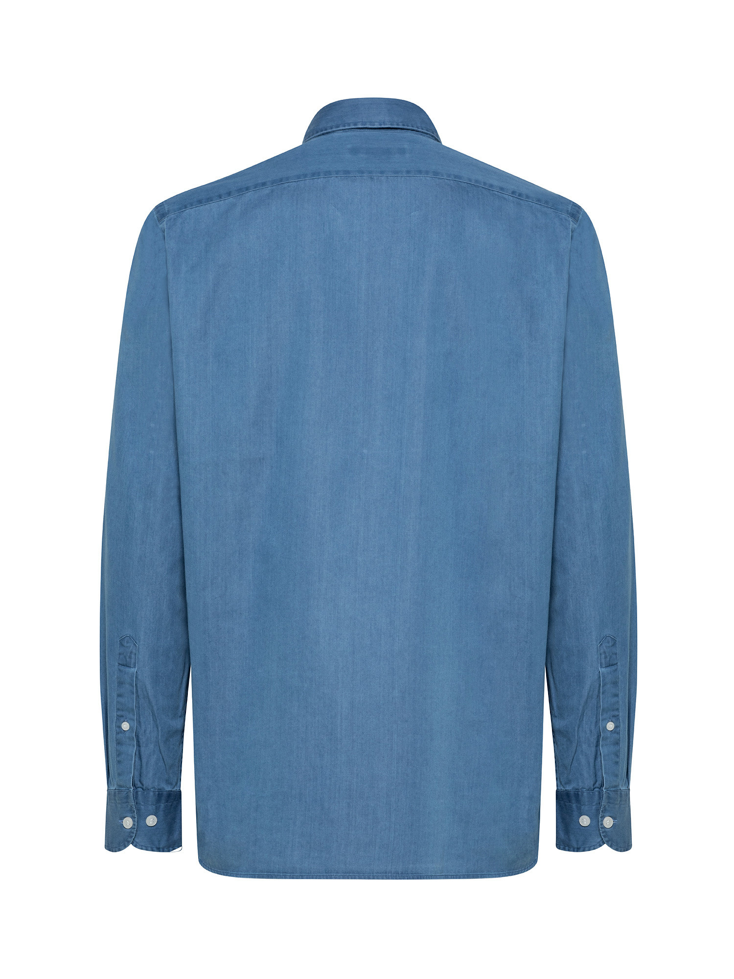 Camicia tailor fit in denim, Azzurro scuro, large image number 1