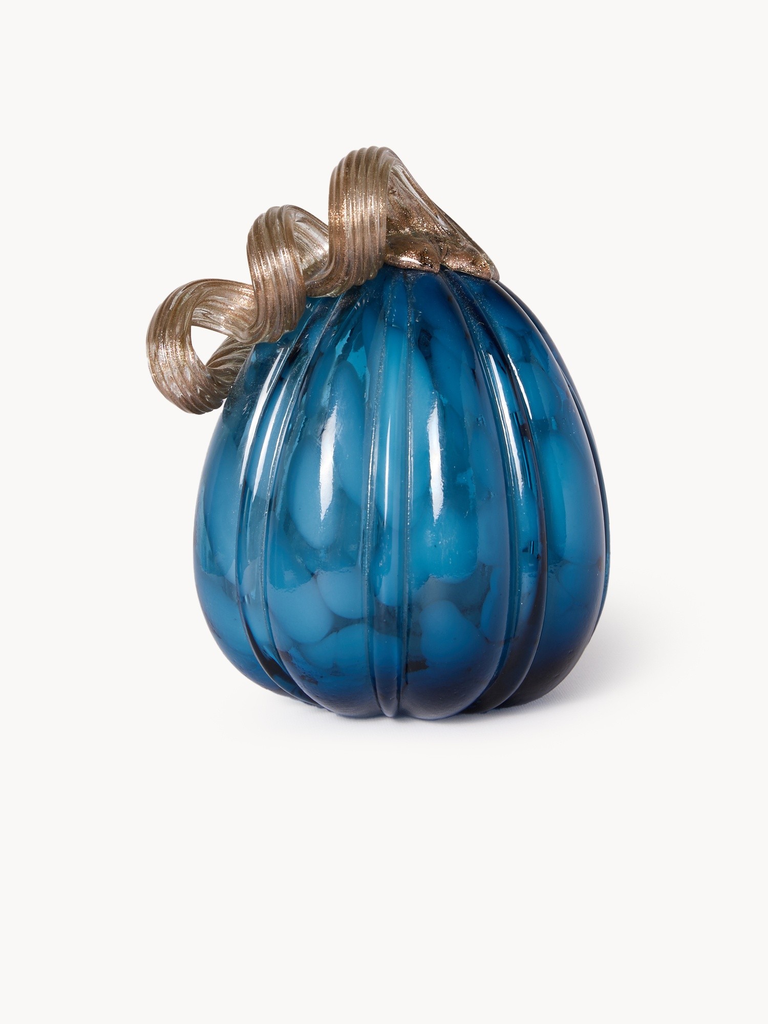 Single-flower vase in colored p&acirc;te glass, Blue, large image number 0