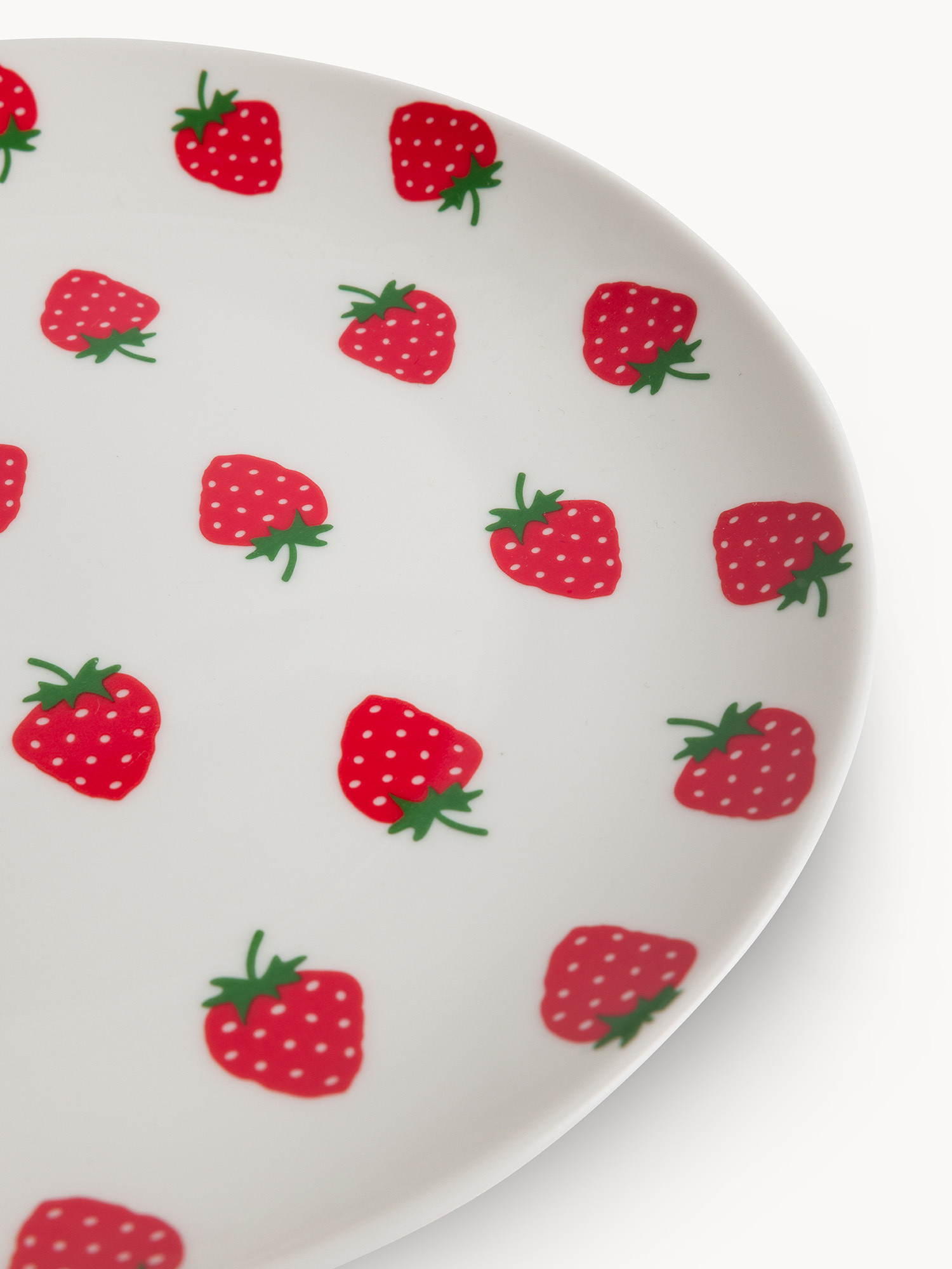 Piatto frutta new bone china motivo fragoline, Multicolor, large image number 1