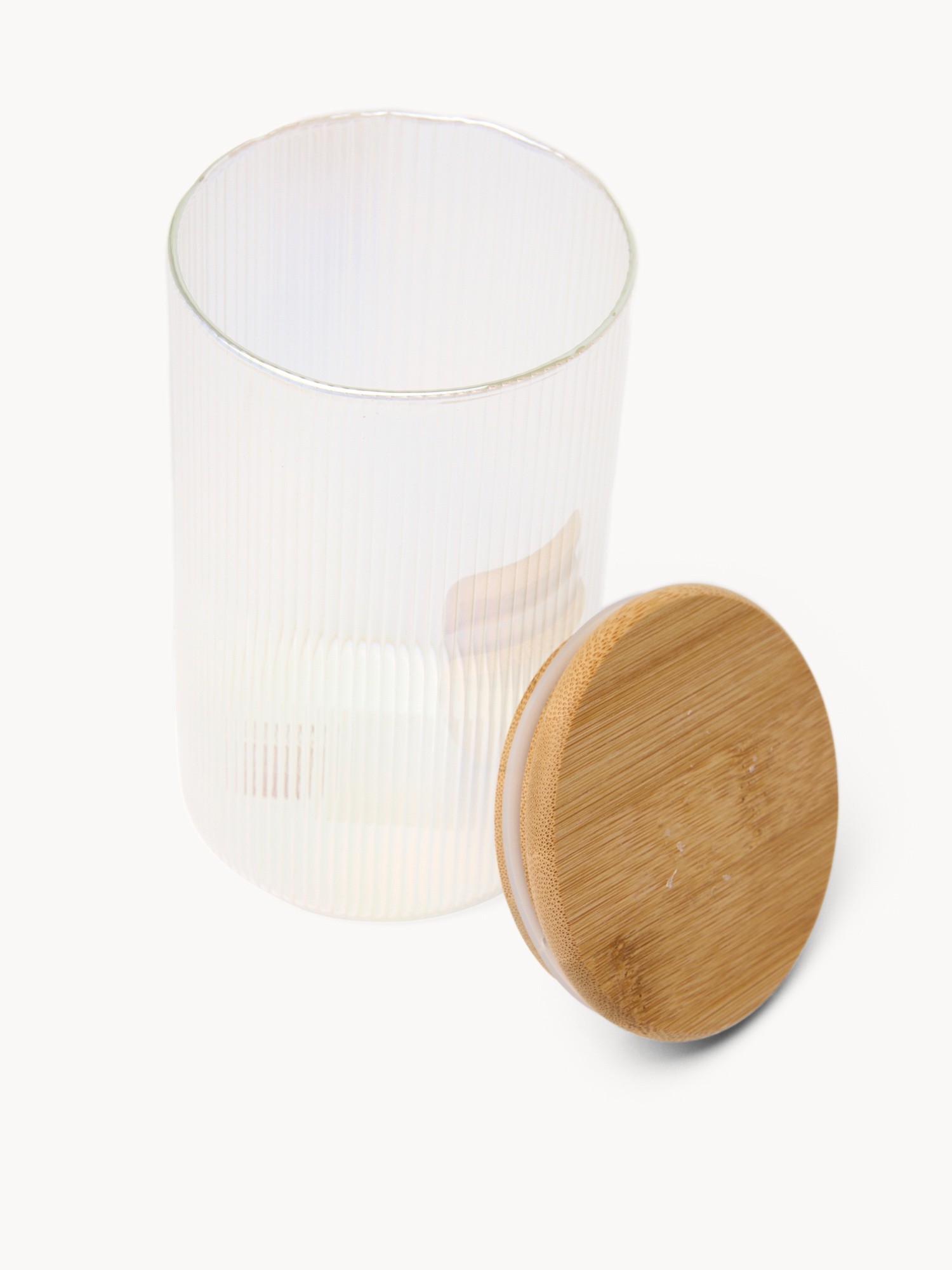 Borosilicate glass jar with bamboo lid - Introductory price, Transparent, large image number 1