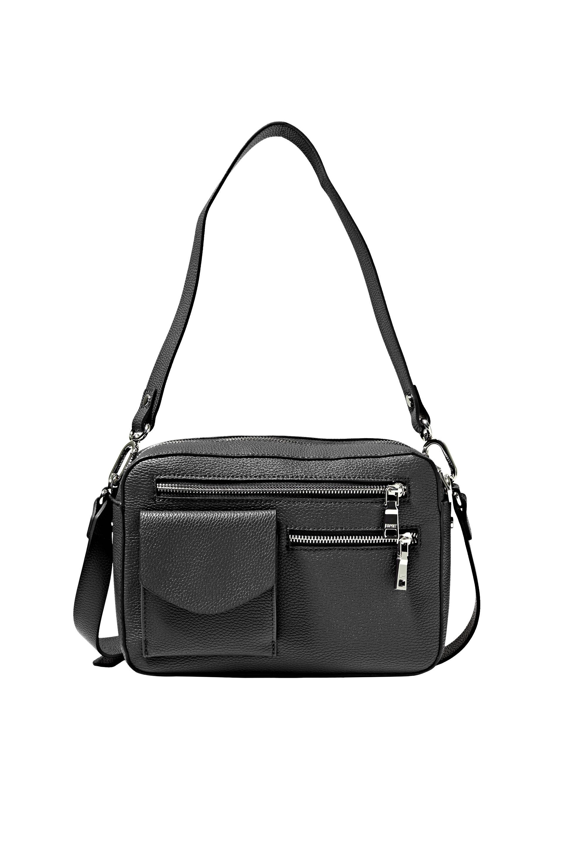 Shoulder bag in faux leather, Black, large image number 0