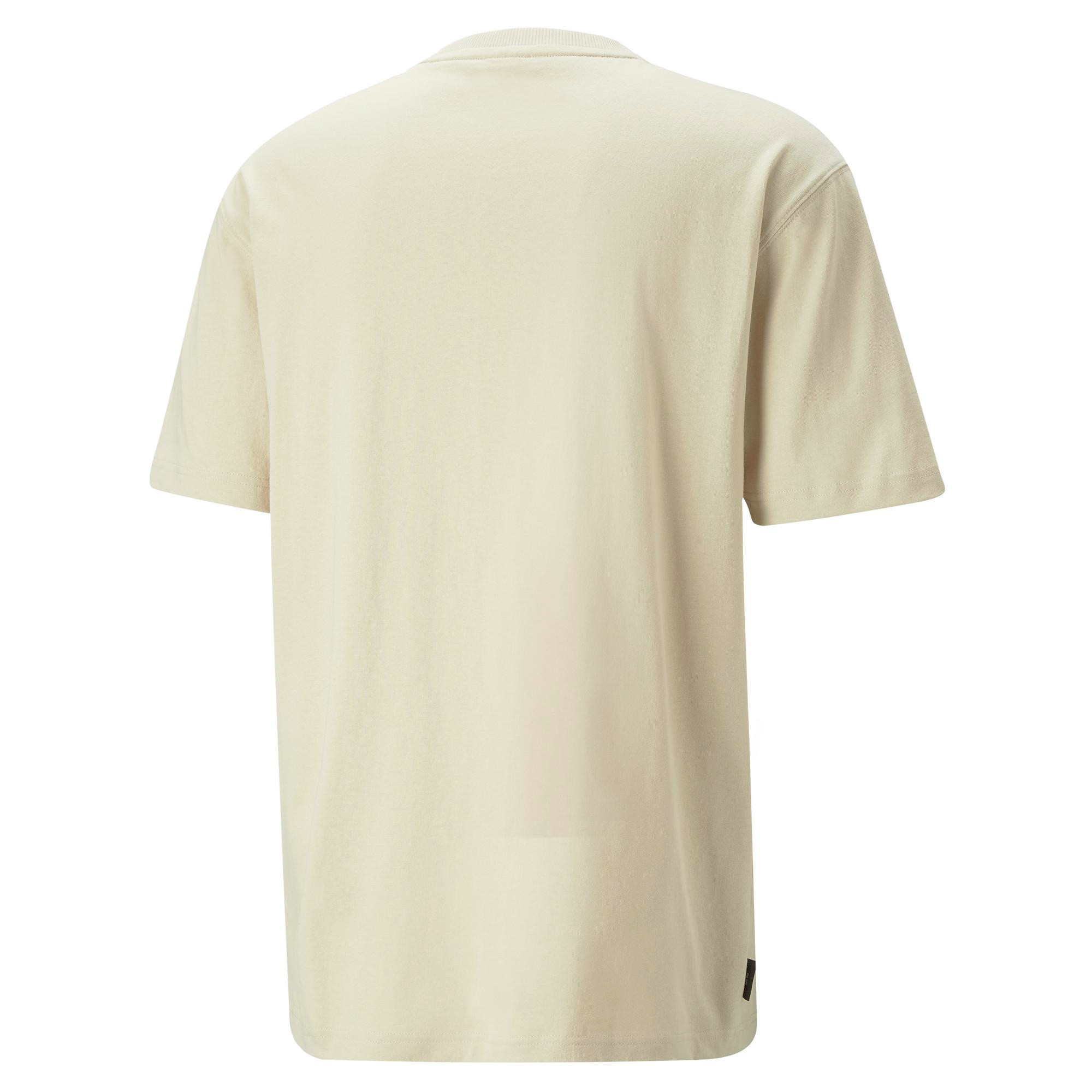 Puma - T-shirt in cotone con logo, Beige chiaro, large image number 1