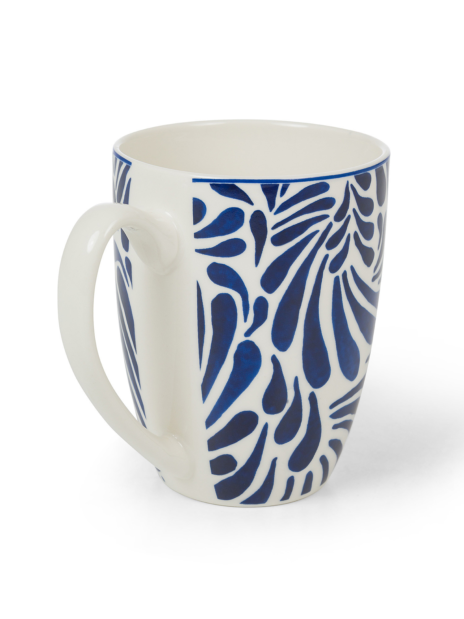 Decorated bone china mug, Blue, large image number 1