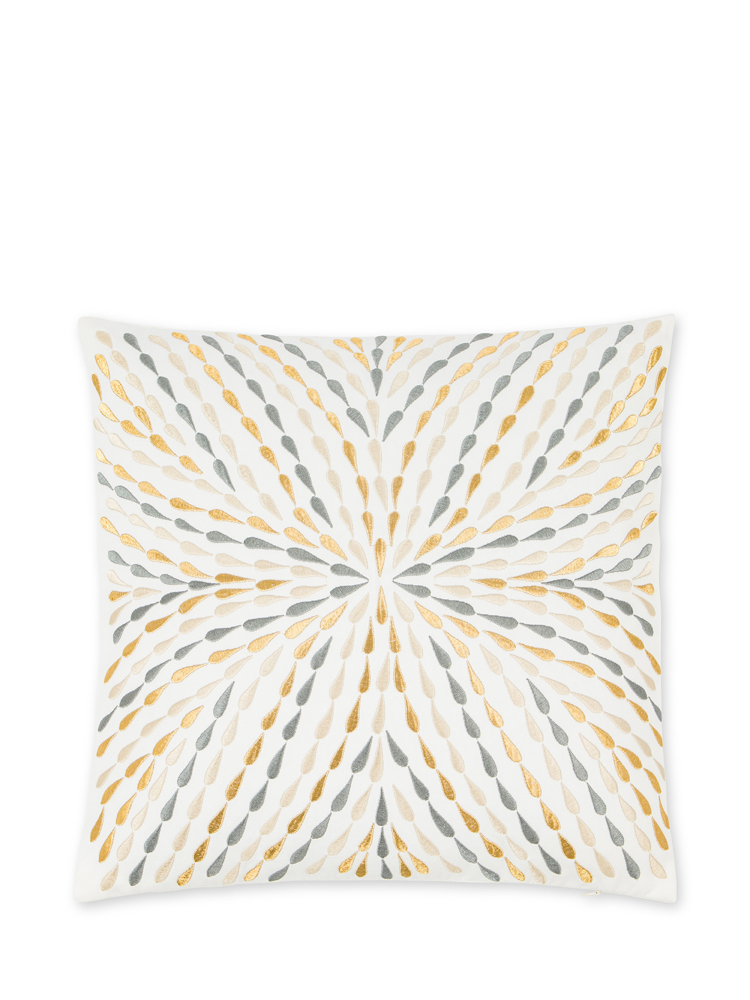 Cuscino ricamo gocce 45x45cm, Bianco, large image number 0