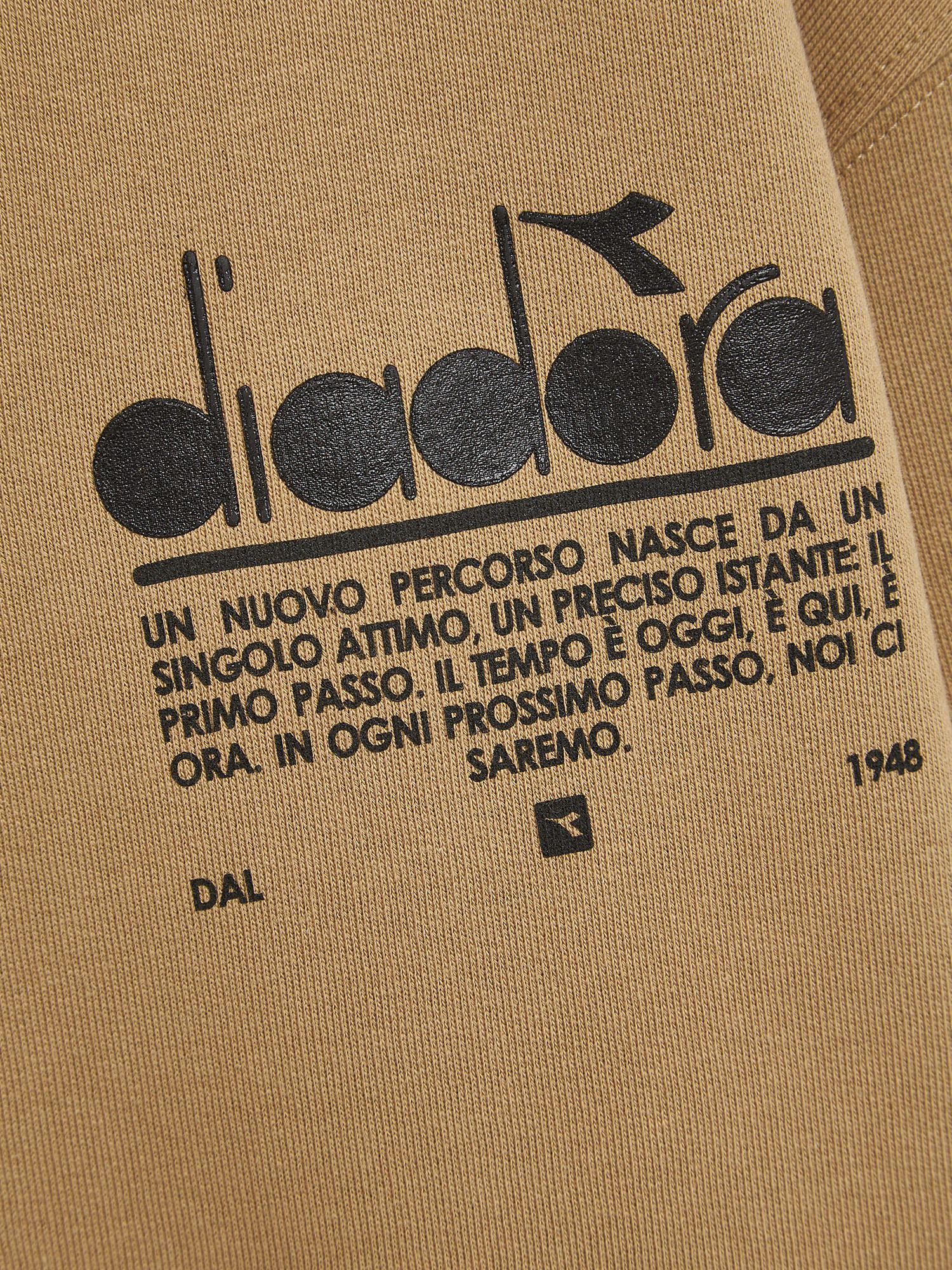 Diadora - Felpa girocollo manifesto in cotone, Beige, large image number 1