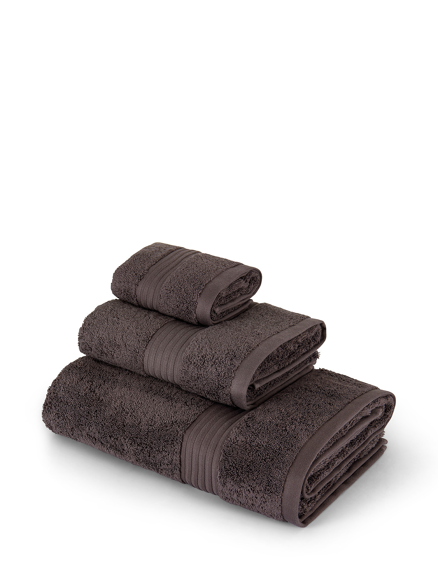 Zefiro Gold towel in soft Supima terry, Anthracite, large image number 0