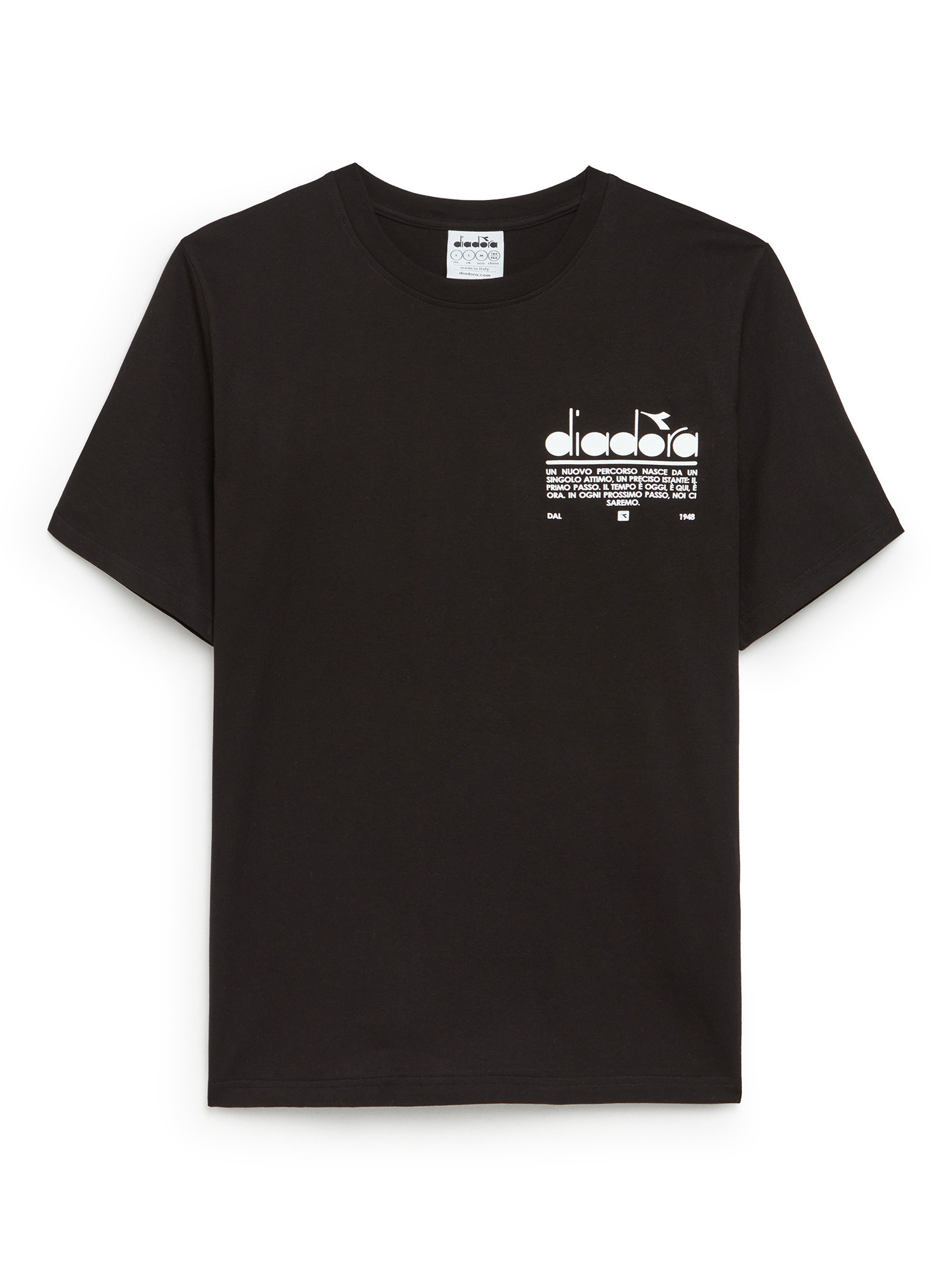 Diadora - T-shirt girocollo Manifesto in cotone, Nero, large image number 0