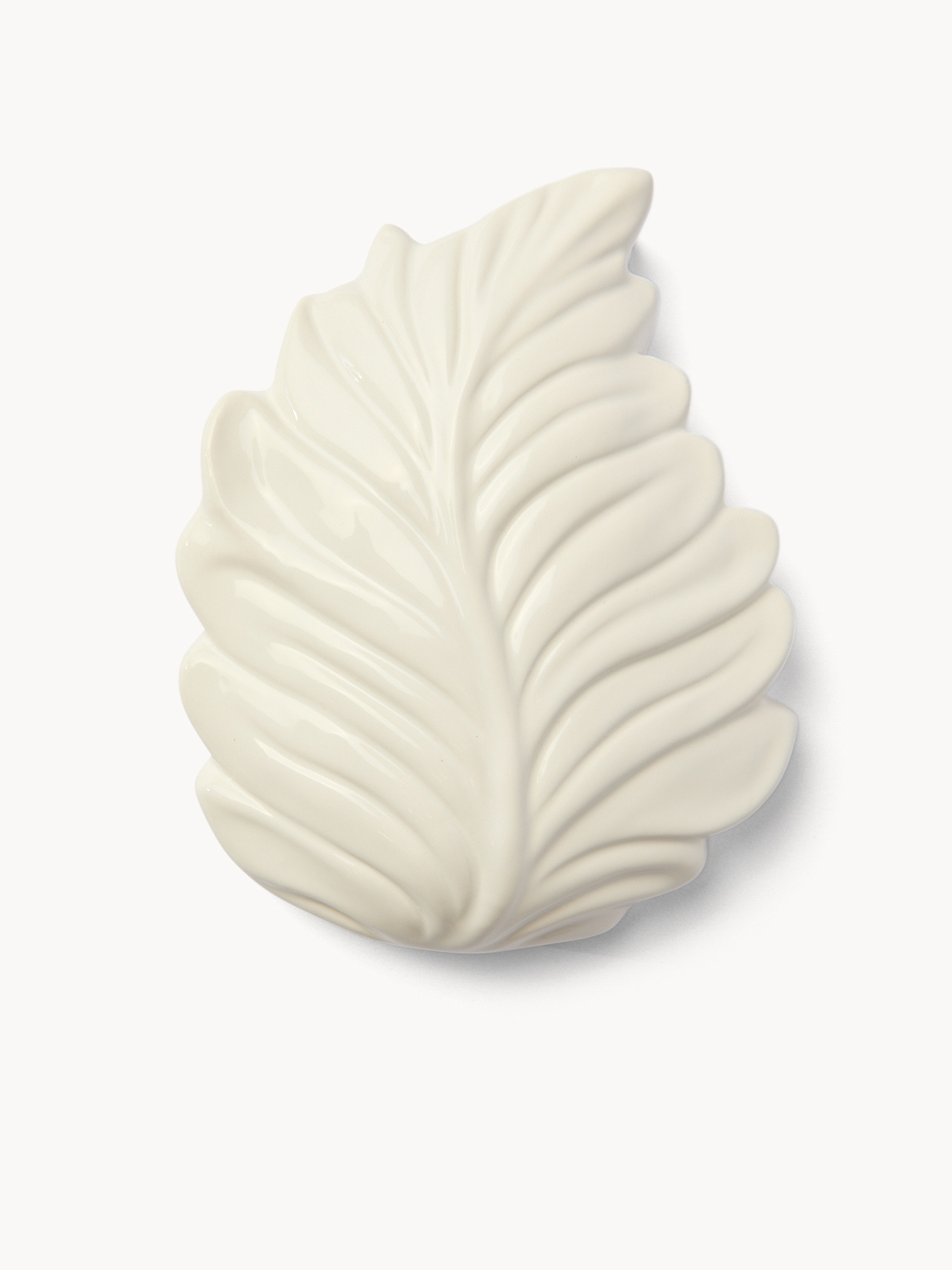 Umidificatore in ceramica a foglia, Bianco, large image number 0