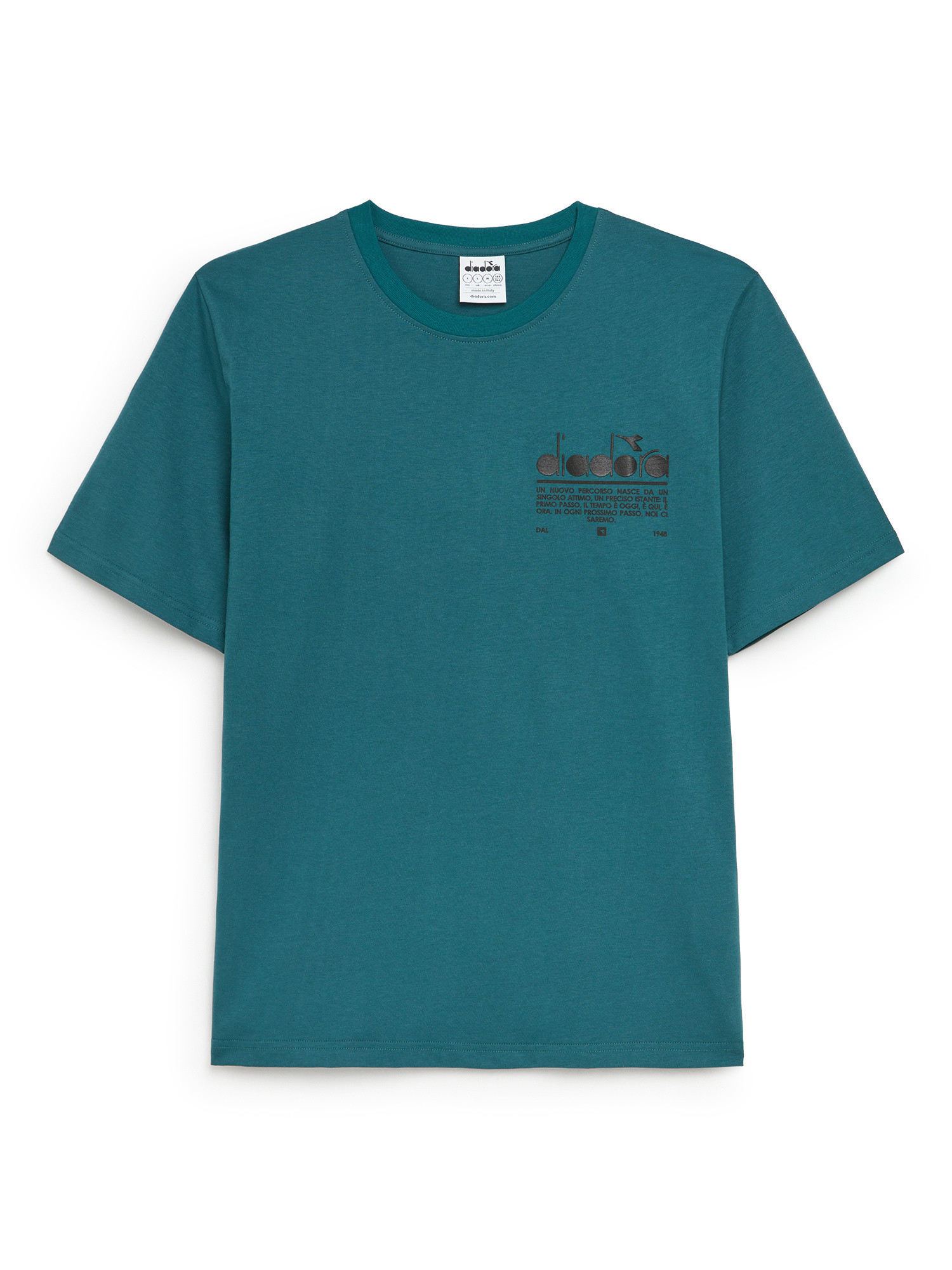 Diadora - Manifesto cotton T-shirt, Petroleum , large image number 0