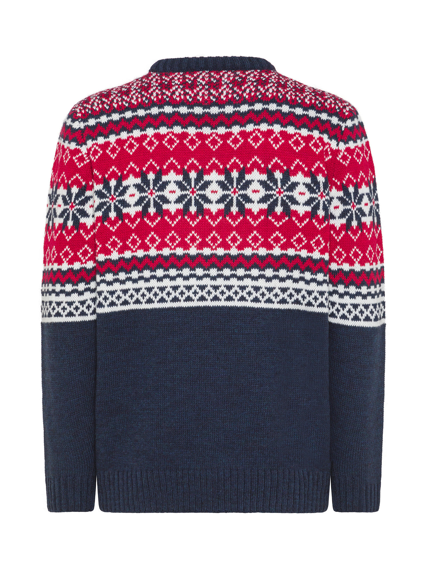 Luca D'Altieri - Christmas jacquard crew neck sweater, Blue, large image number 1