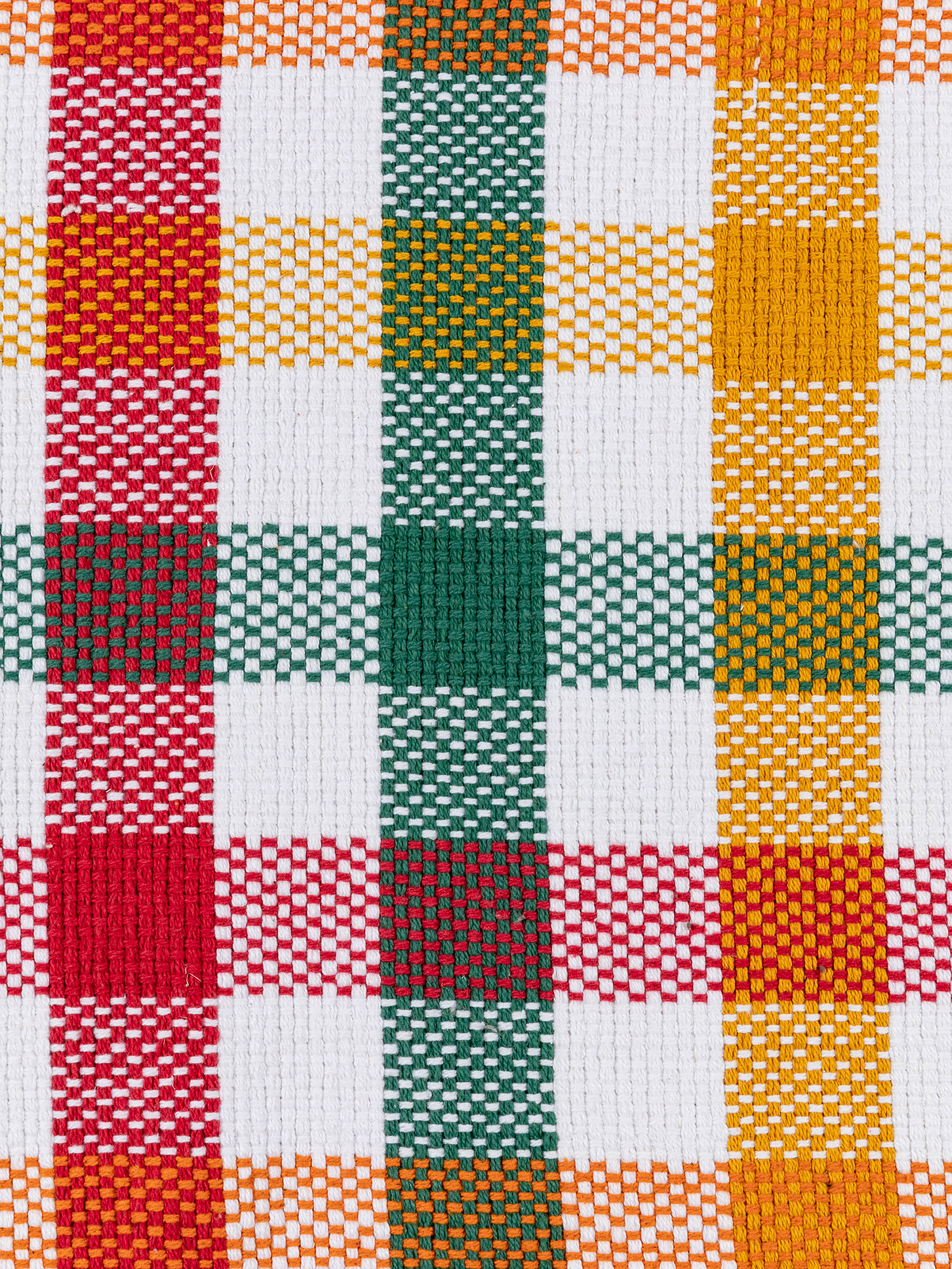 Tappeto da cucina puro cotone a quadri con nappine, Multicolor, large image number 1