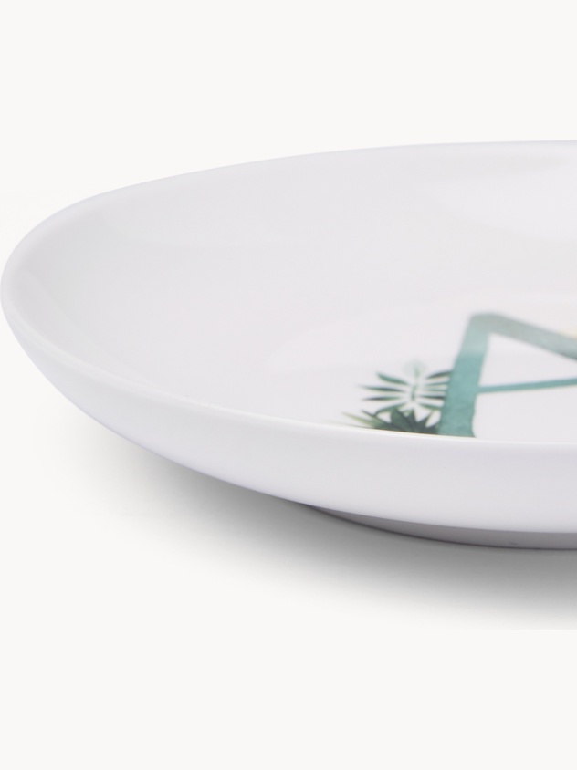 Piattino pane in new bone china lettera A