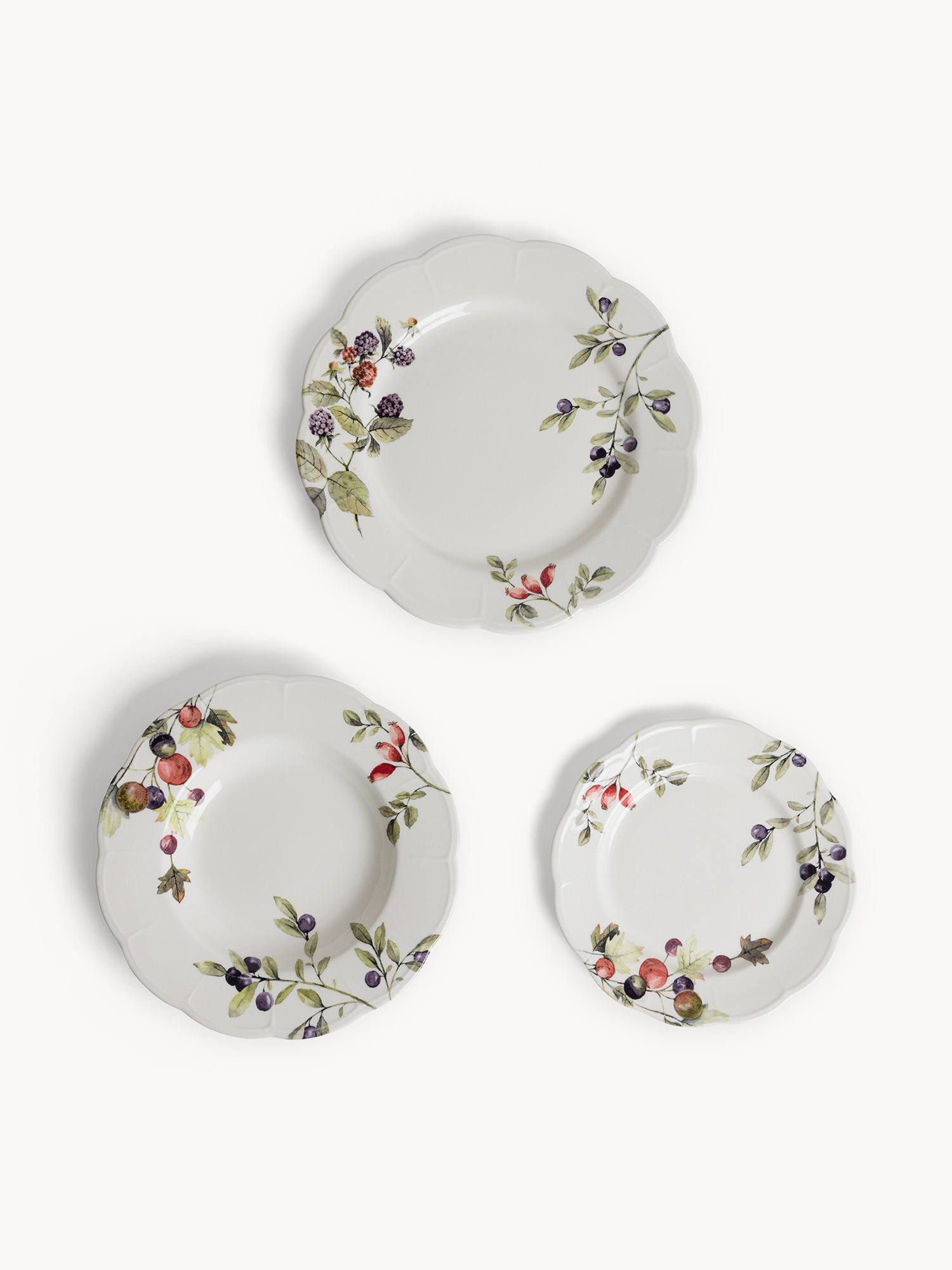 Set 18 piatti in ceramica Olives, Multicolor, large image number 1