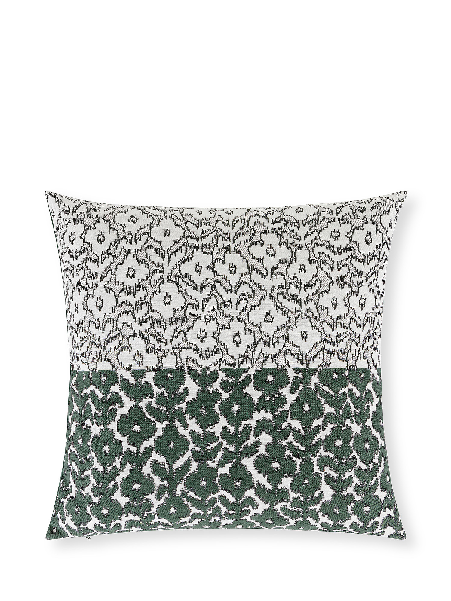 Jacquard cushion with floral motif 50x50cm, Green, large image number 0