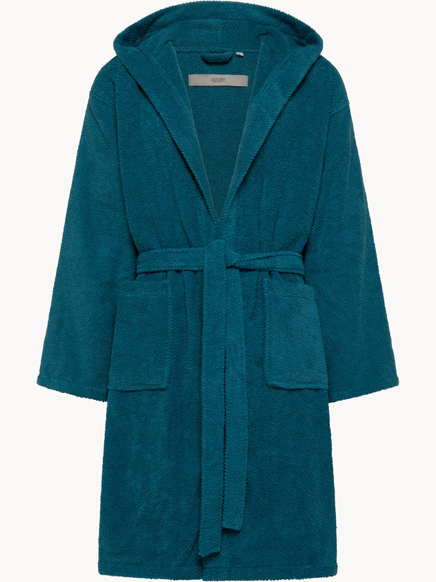Solid color cotton terry bathrobe