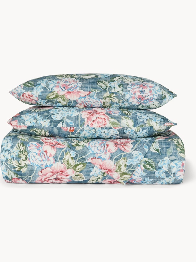 Parure copripiumino in puro cotone fantasia floreale - Prezzo di lancio