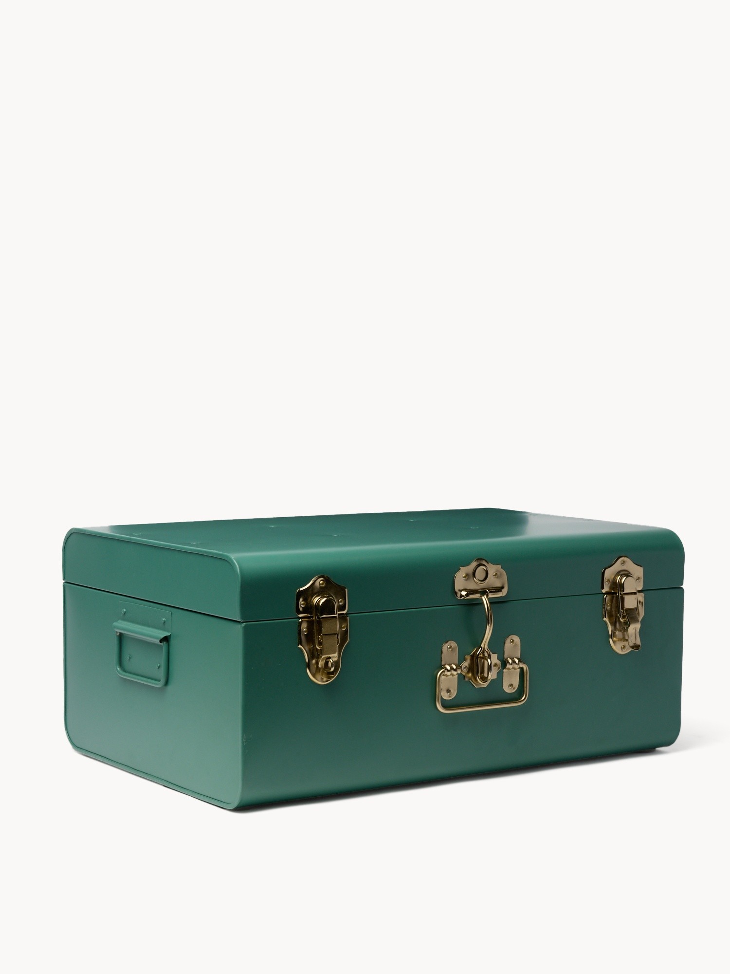 Baule decorativo in acciaio verniciato, Verde, large image number 0