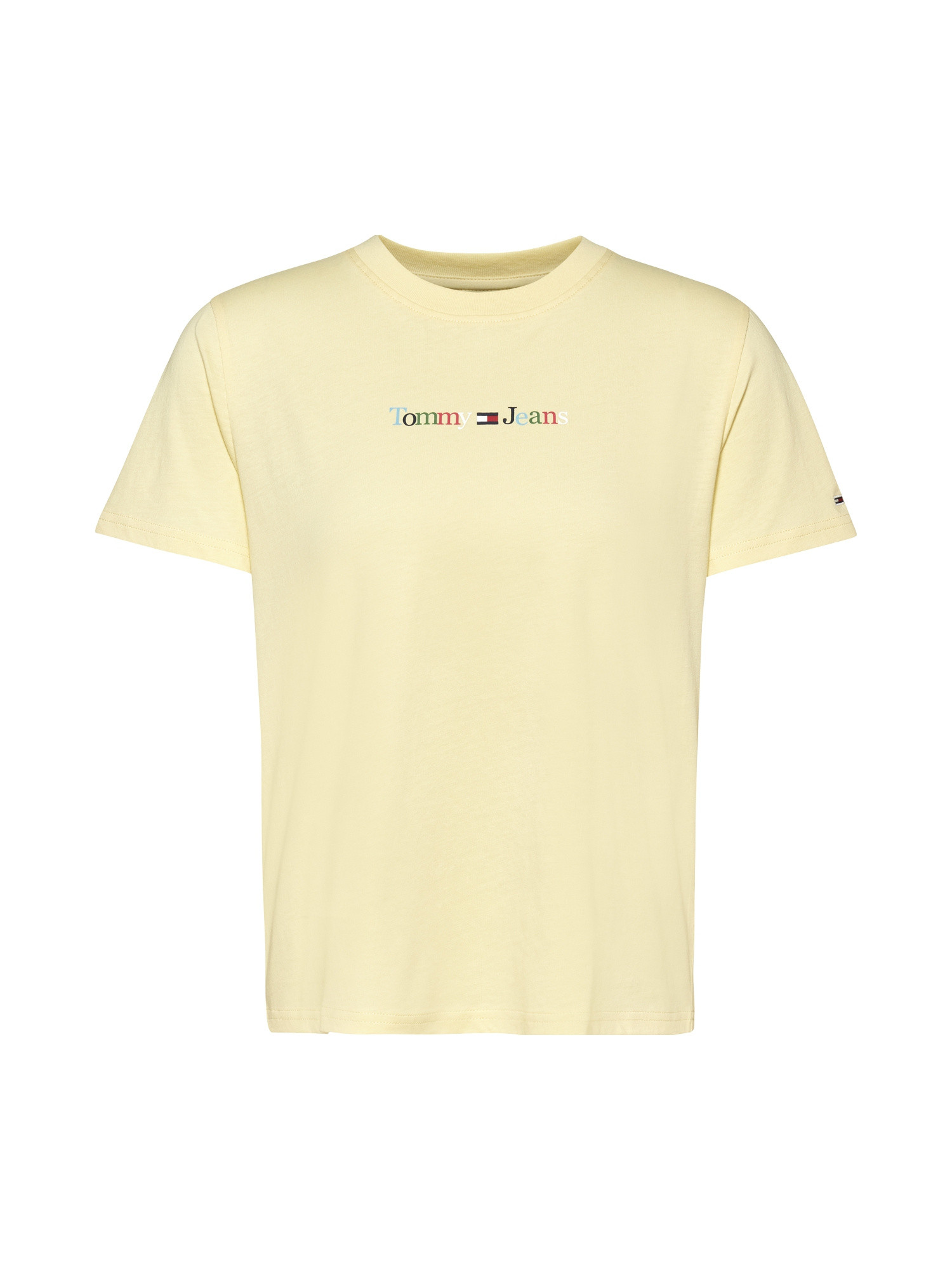 Tommy Jeans - Cotton T-shirt with logo, Light Yellow, large image number 0
