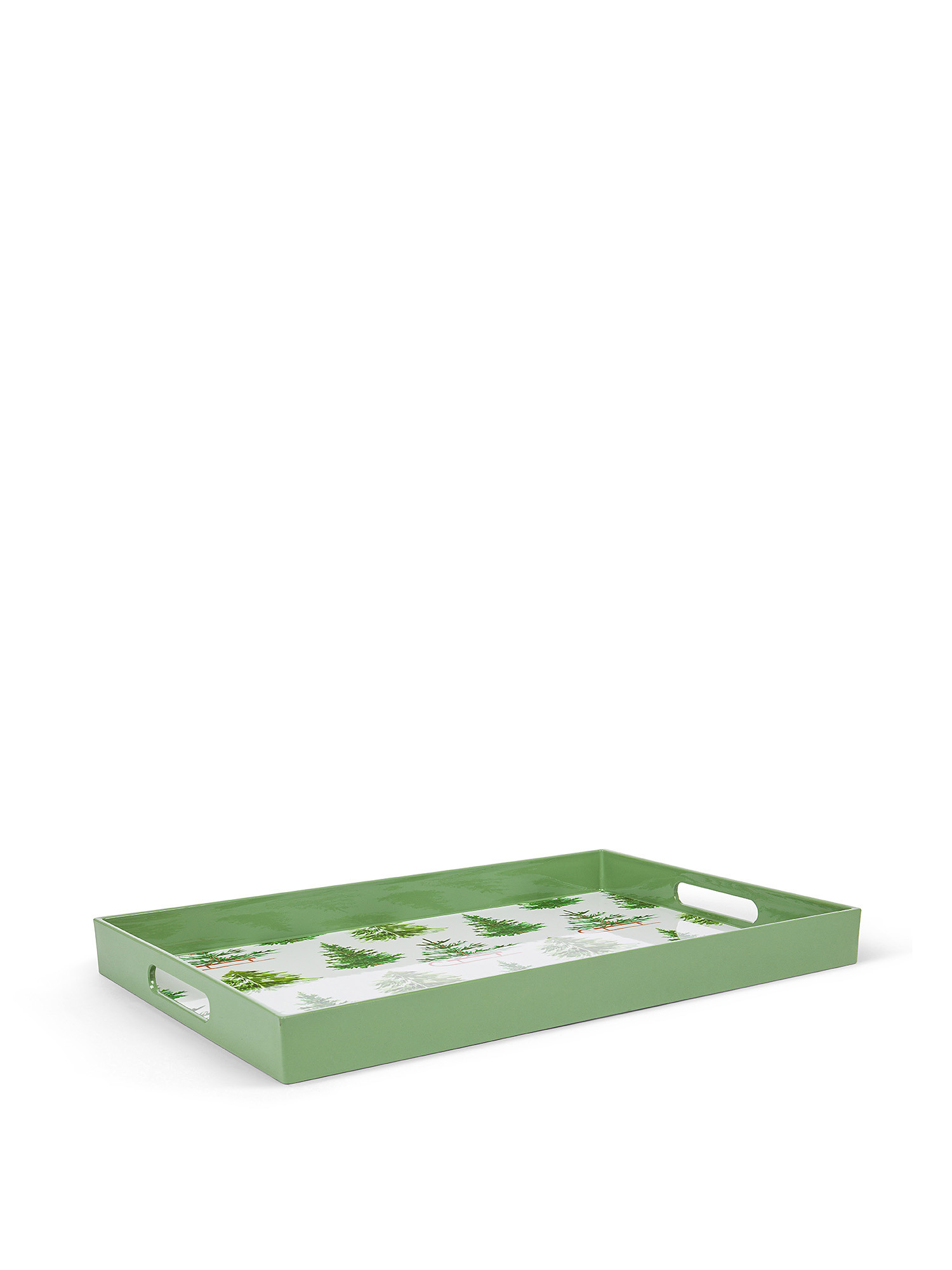 Plastic tray with tree motif, Green, large image number 0